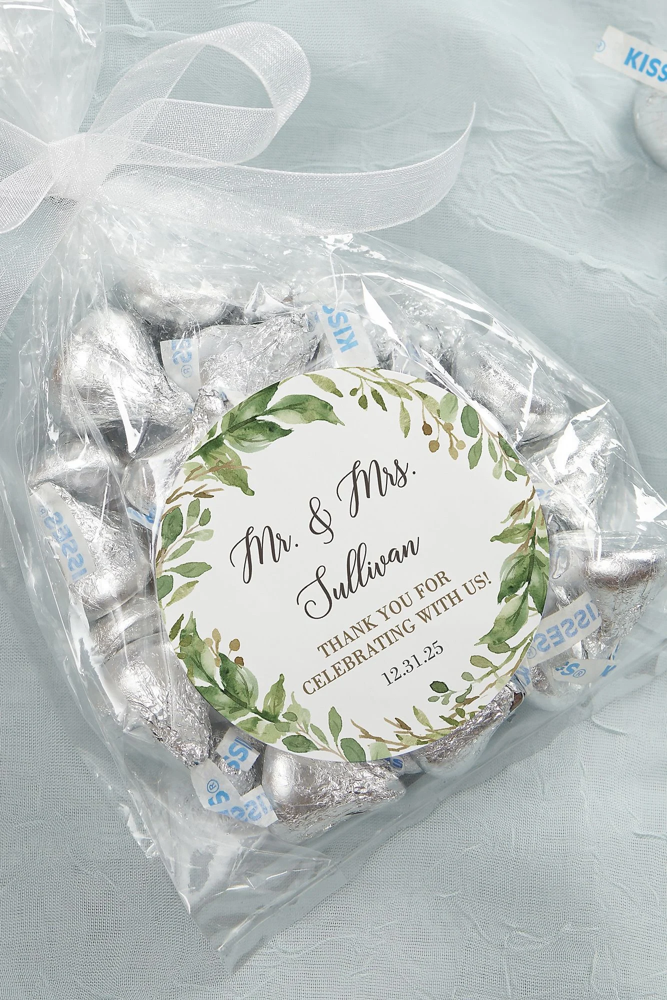 Laurels of Love Personalized Wedding Favor Sticker
