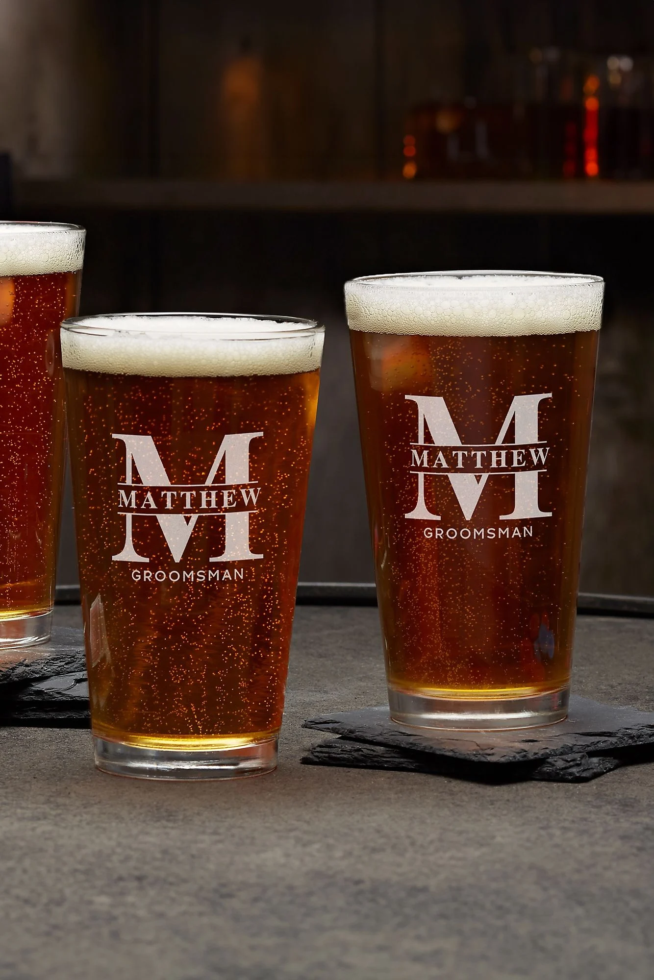 Lavish Groomsmen Wedding Engraved 16oz Pint Glass