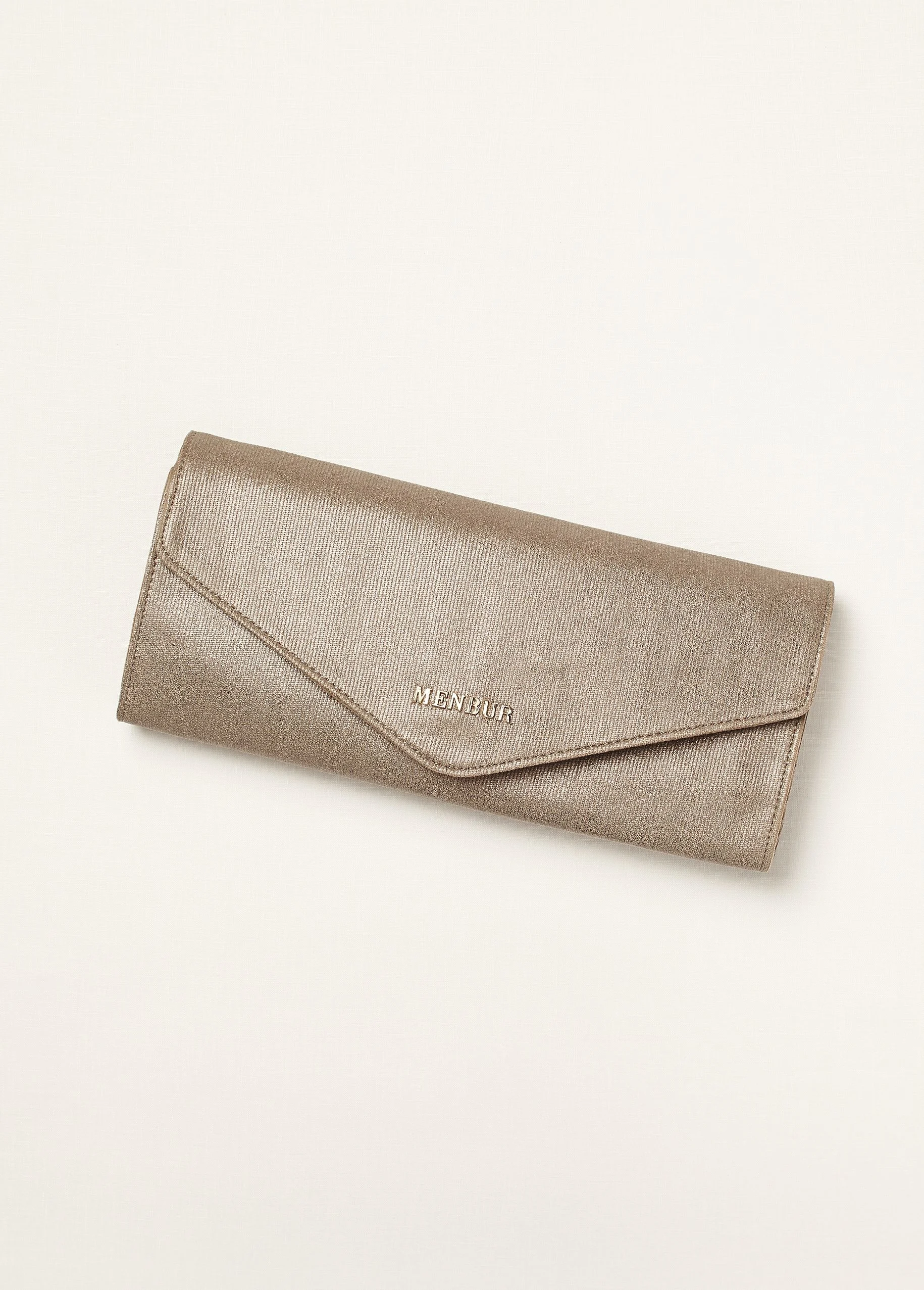 Leather Metalized Clutch by Menbur