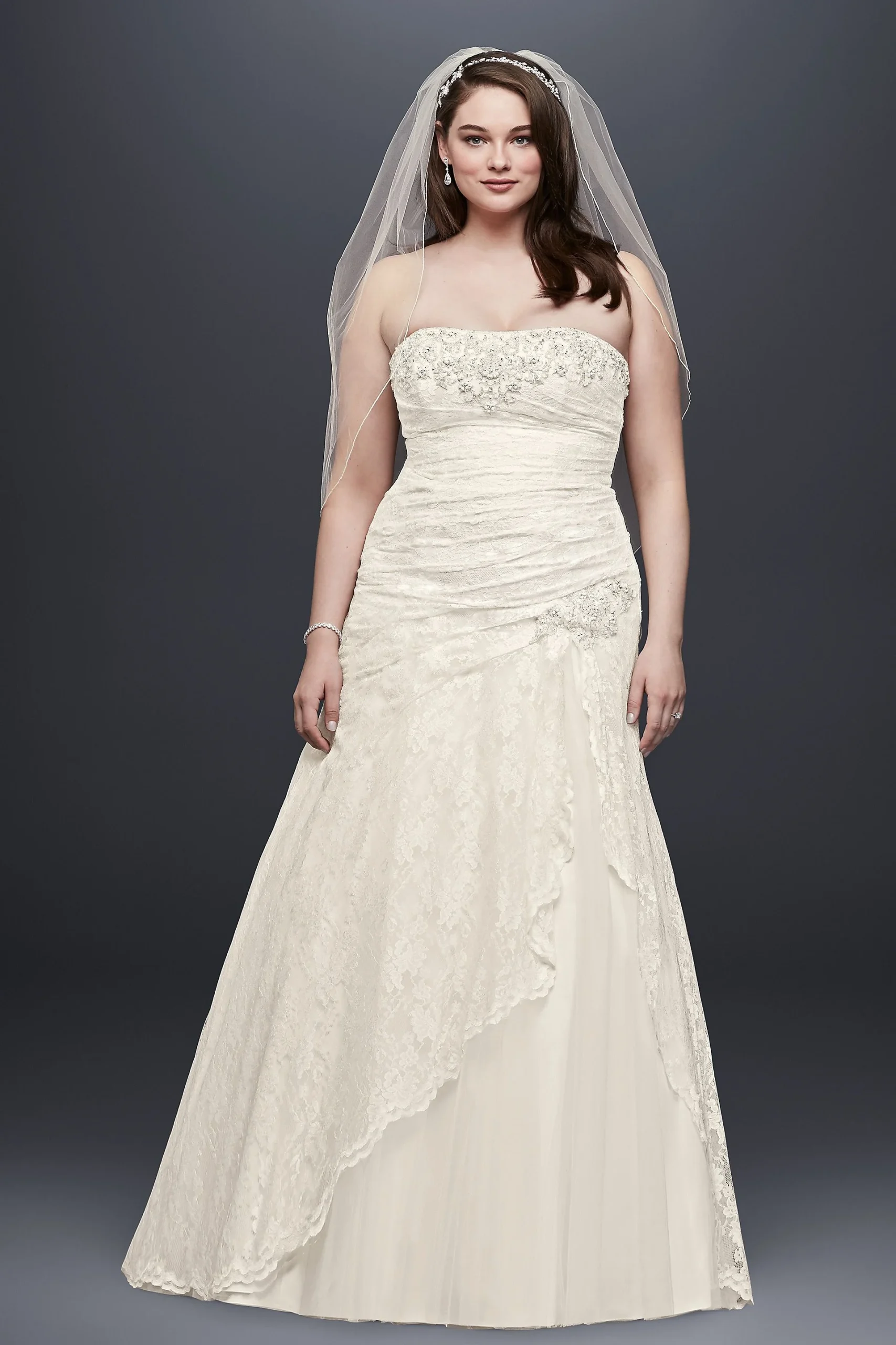 A-line Lace Wedding Dress with Side Split Detail