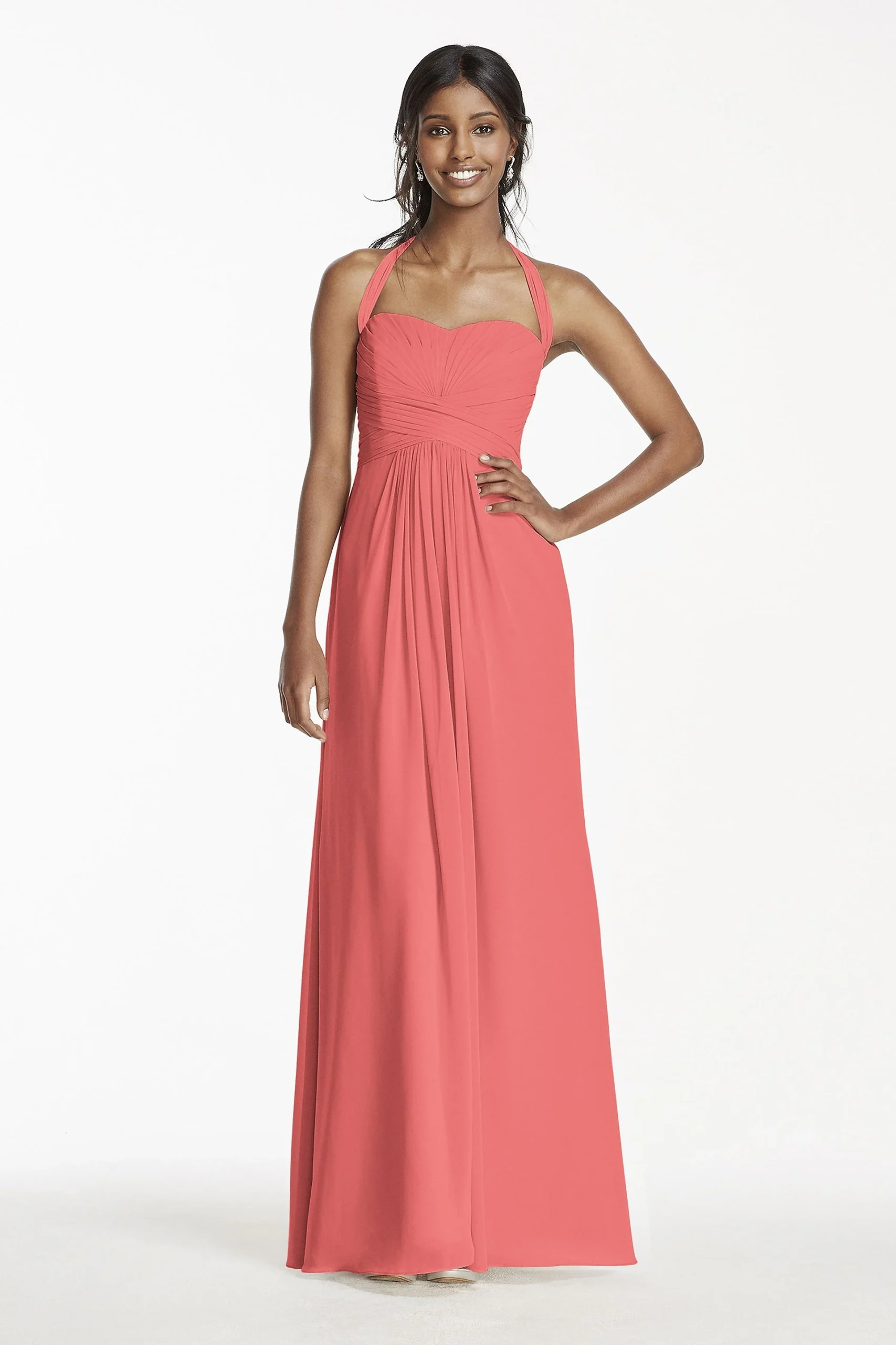 Long Chiffon Halter Gown