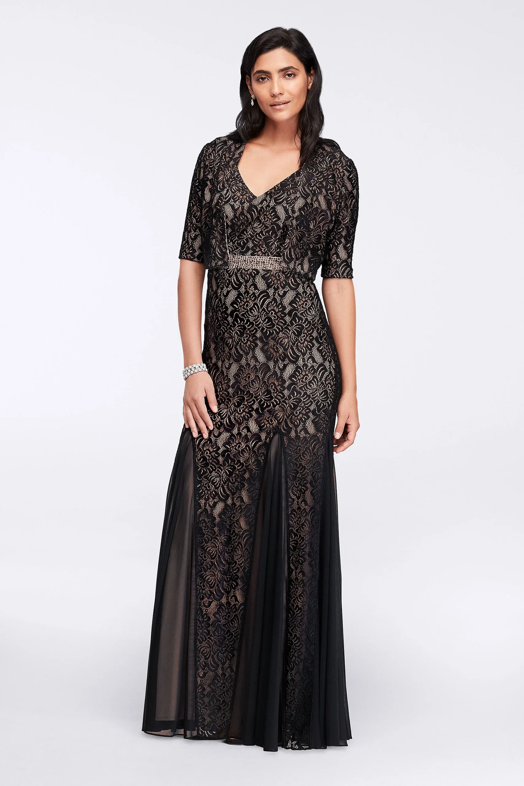 Long Lace Dress with Bolero Jacket