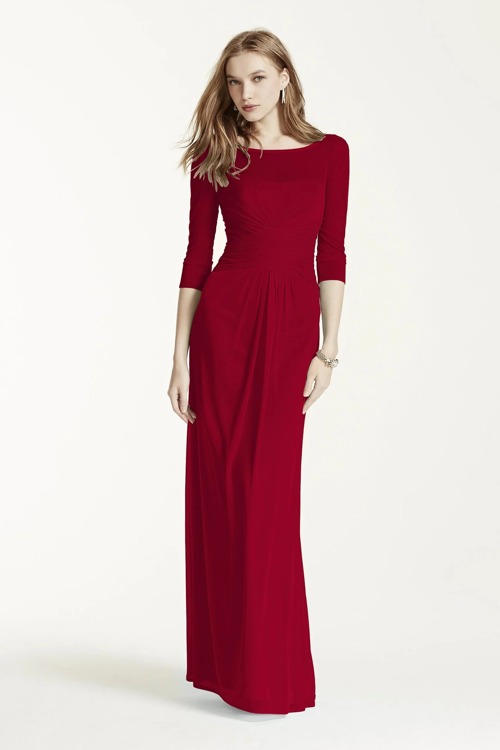 Long Mesh Dress with Illusion Sleeves