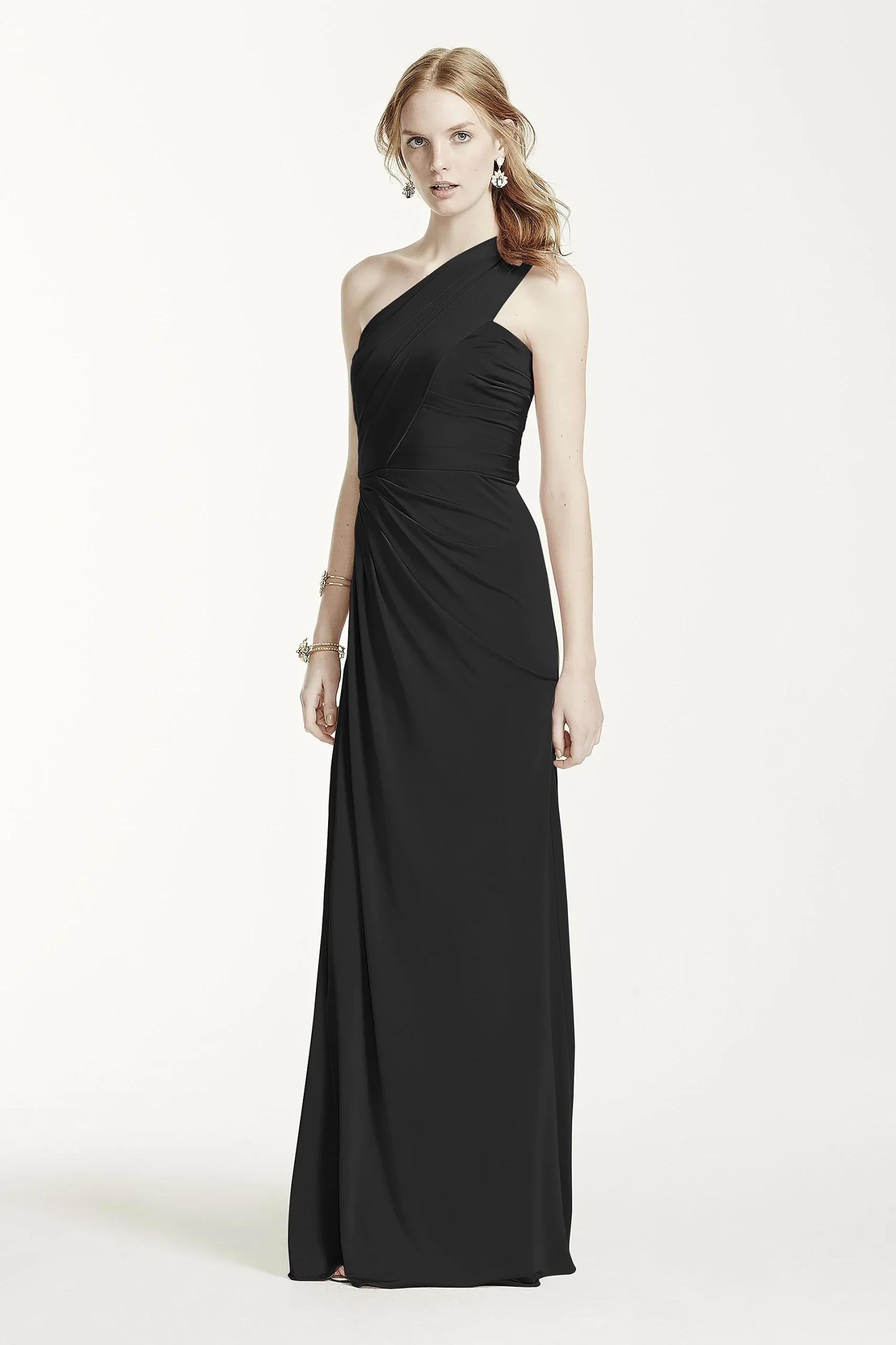 Long One Shoulder Jersey Gown