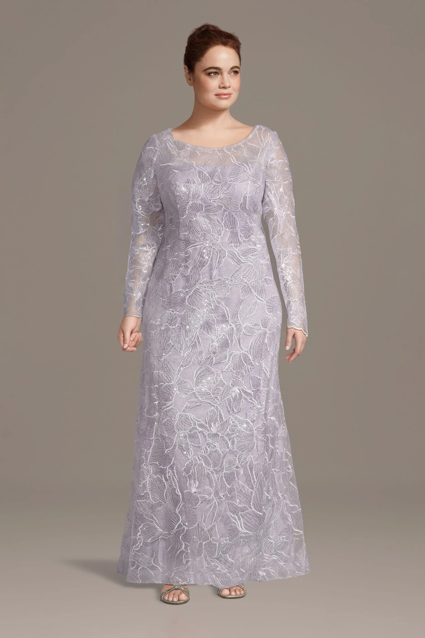 Long Sleeve Embroidered A-Line Dress