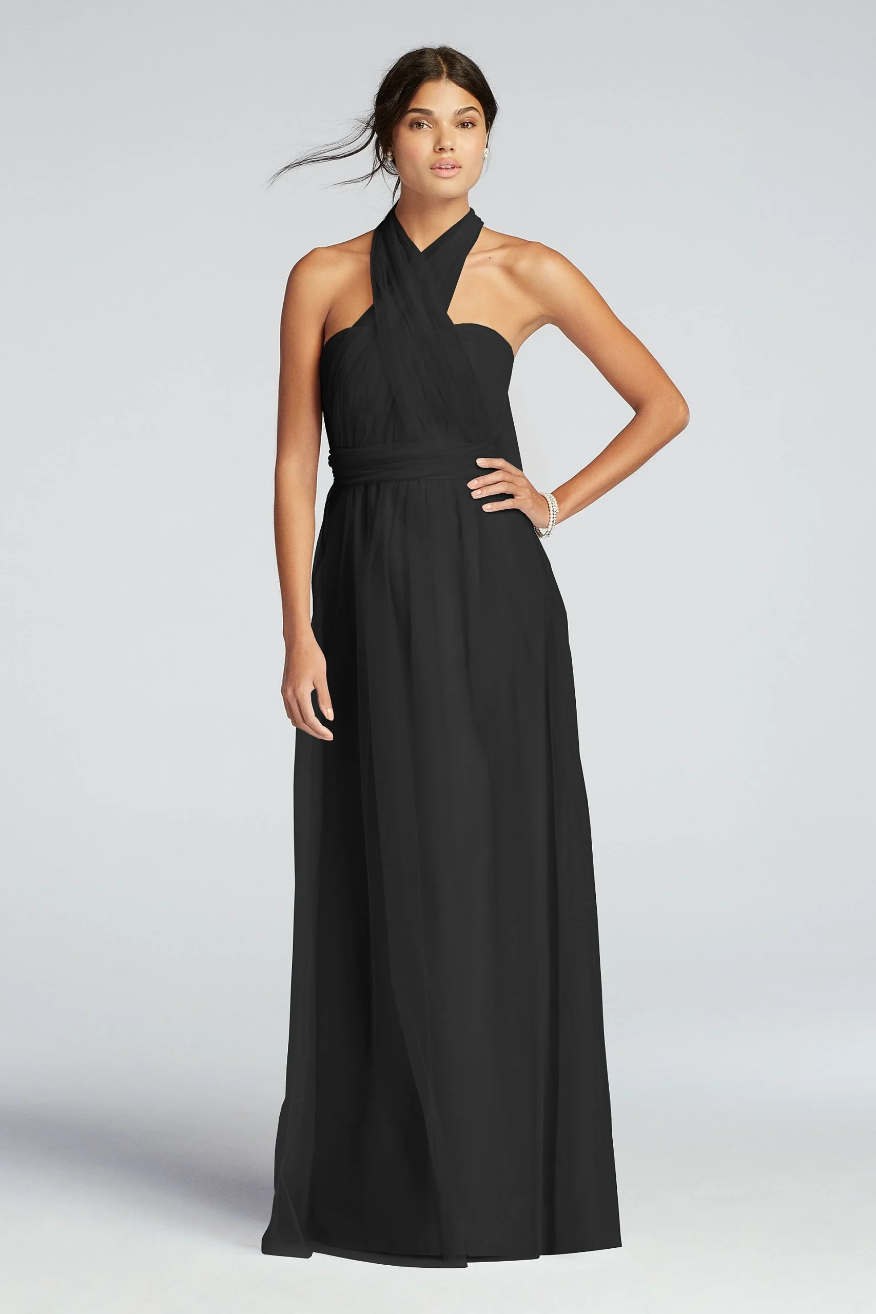 Long Tulle Convertible Versa Bridesmaid Dress