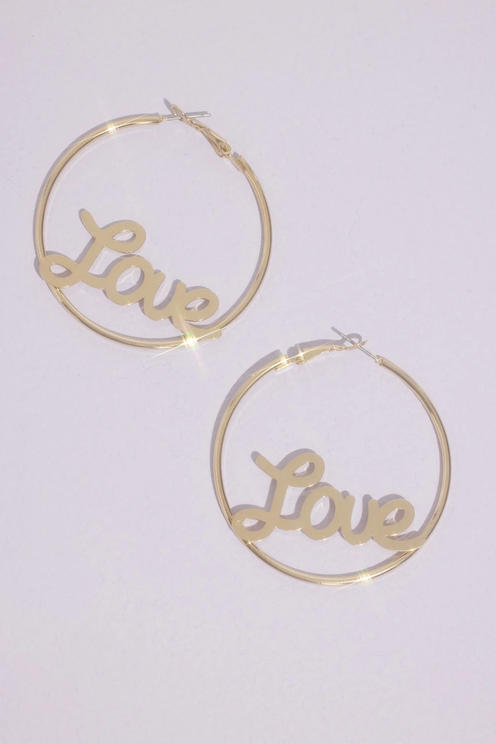 Love Script Hoop Earrings
