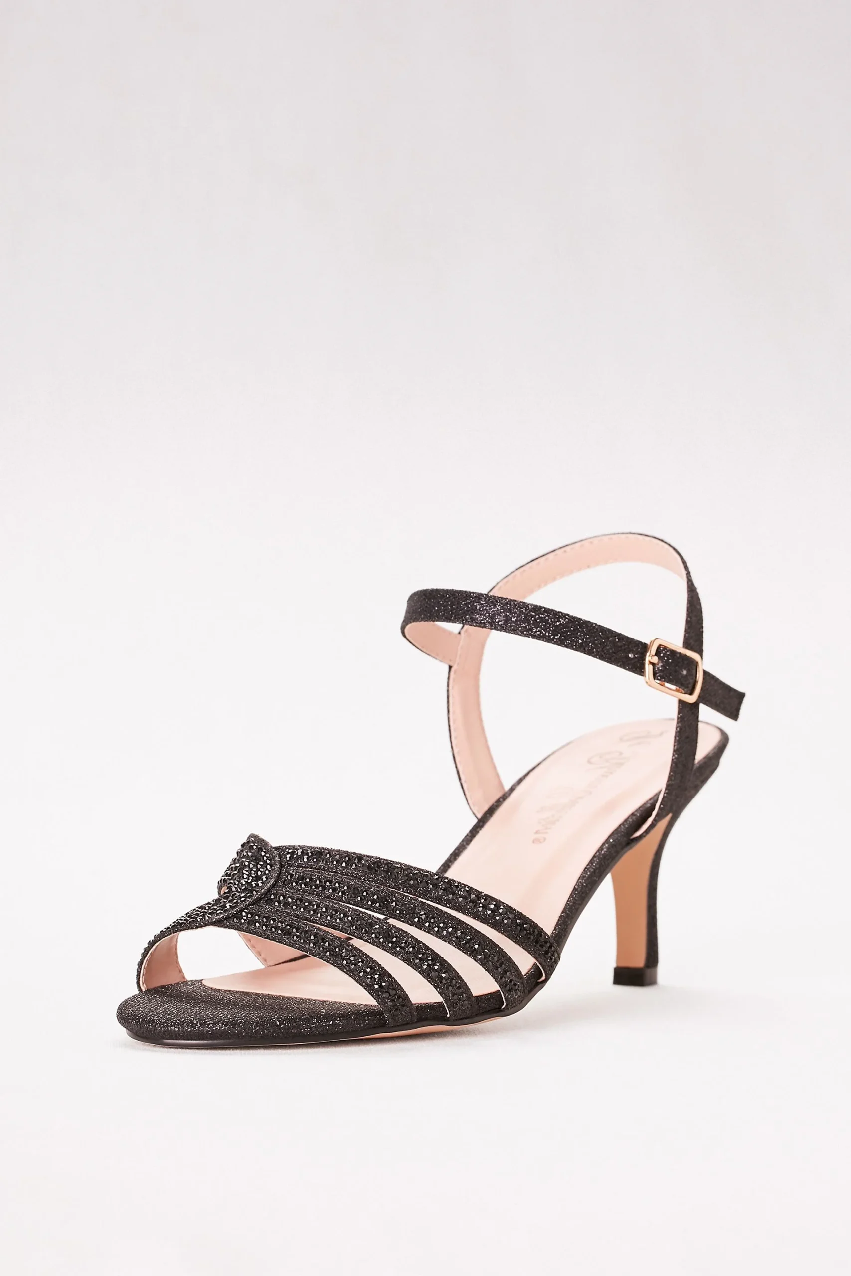 Low Heel Strappy Embellished Sandals