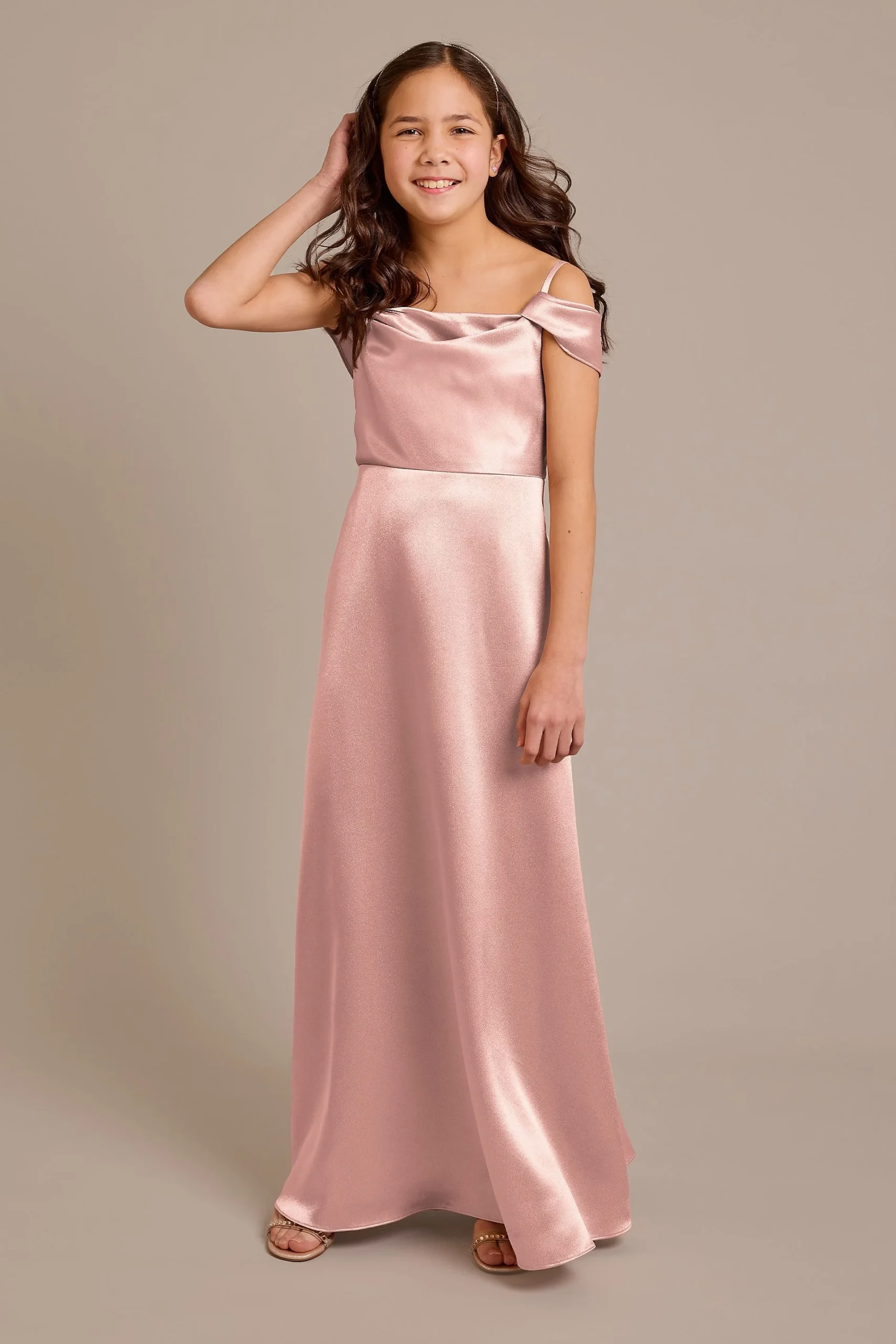 Luxe Charmeuse Cowl Swag Sleeve Dress