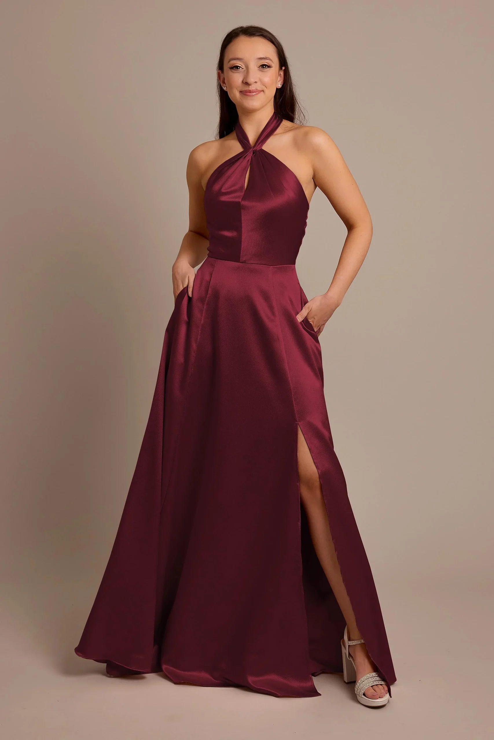 Luxe Charmeuse Halter Dress