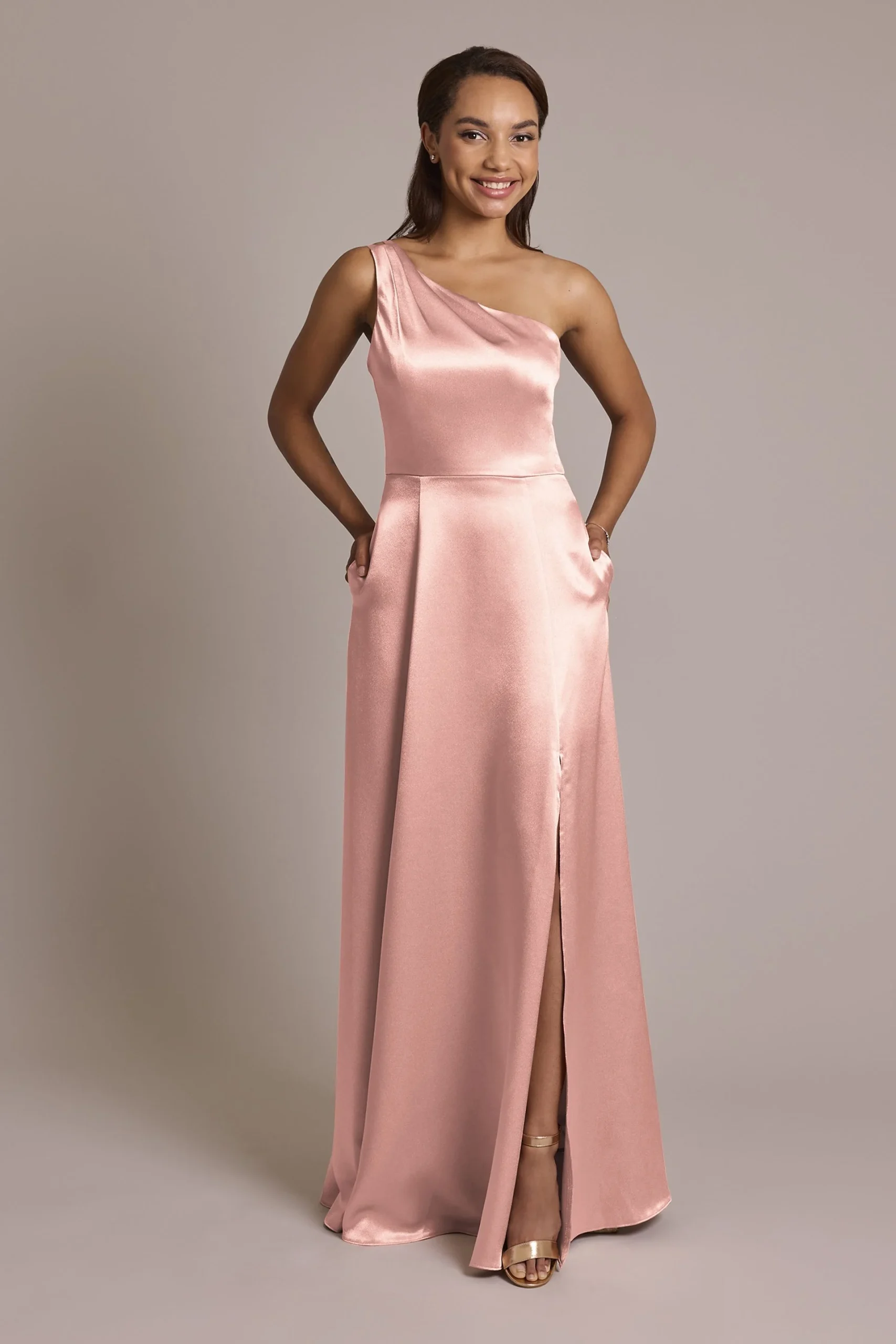 Luxe Charmeuse One-Shoulder Dress