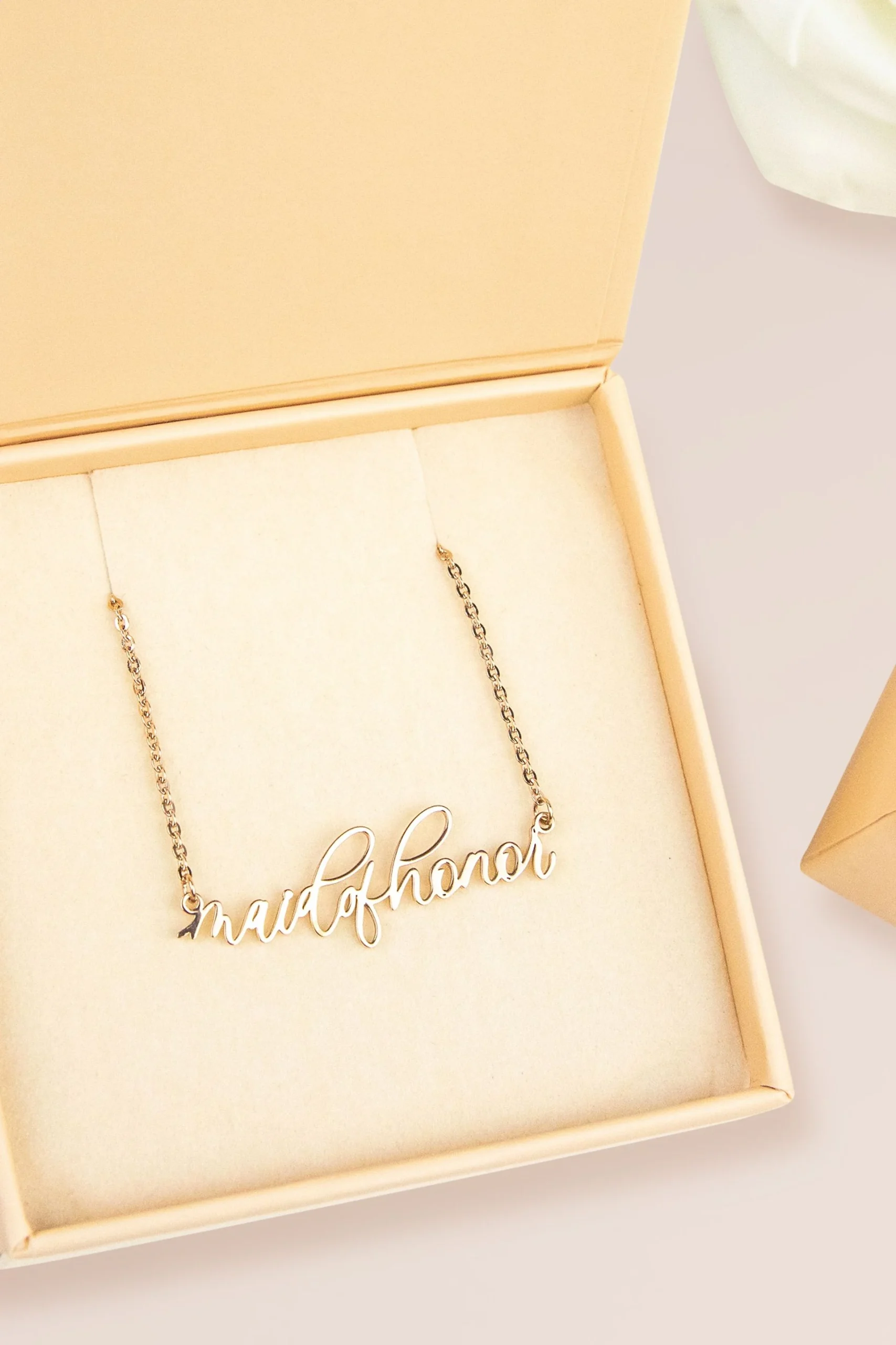 Maid of Honor Script Necklace