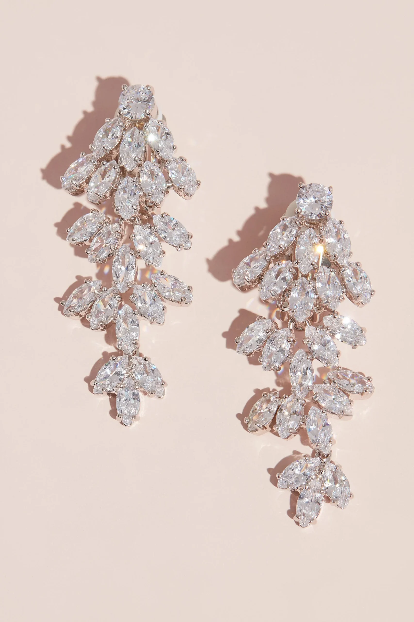 Marquise Crystal Cubic Zirconia Clip-On Earrings