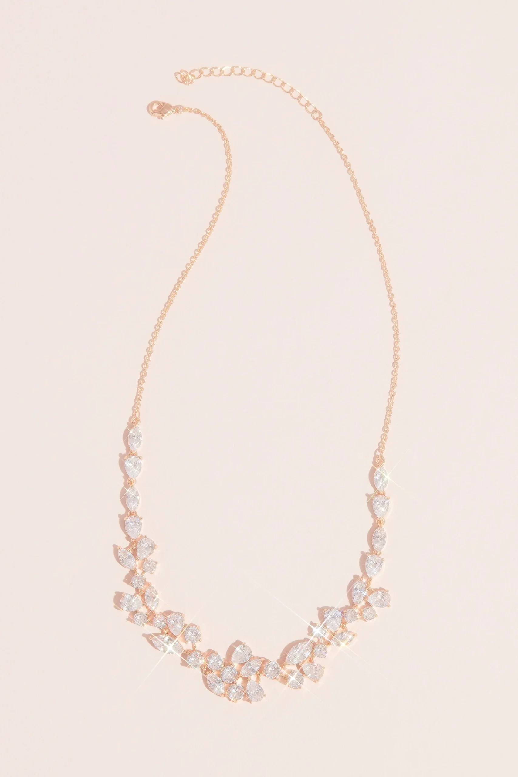 Marquise Pear and Circle Crystal Necklace