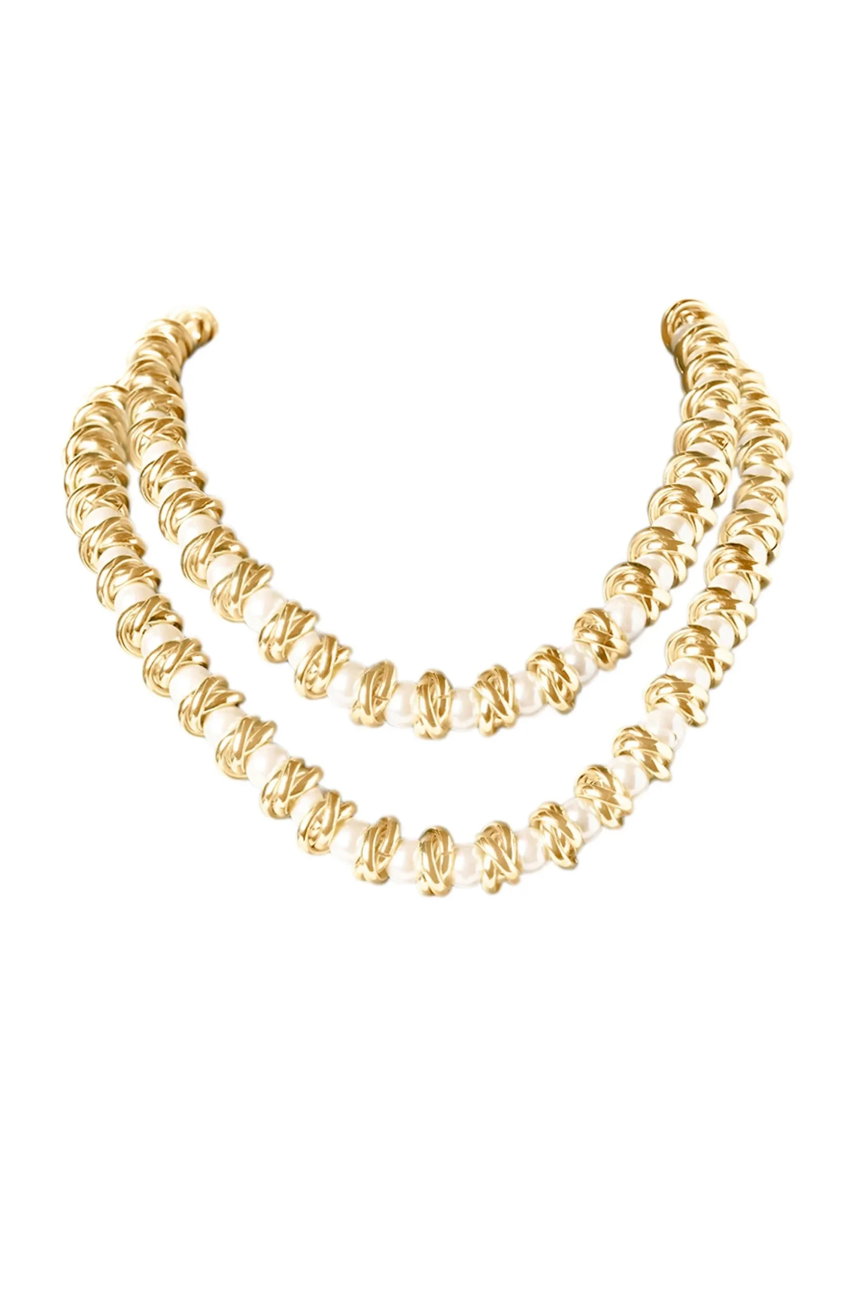 Martha Stewart Elegant Two Strand Gold Necklace