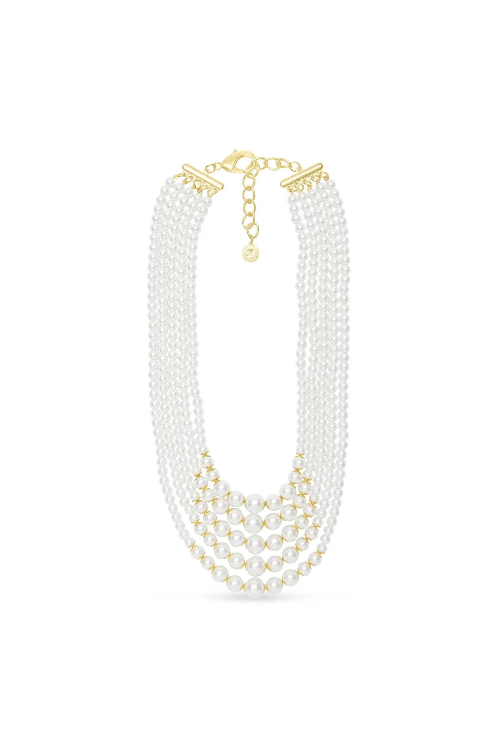 Martha Stewart Five Strand Pearl Necklace In Gold