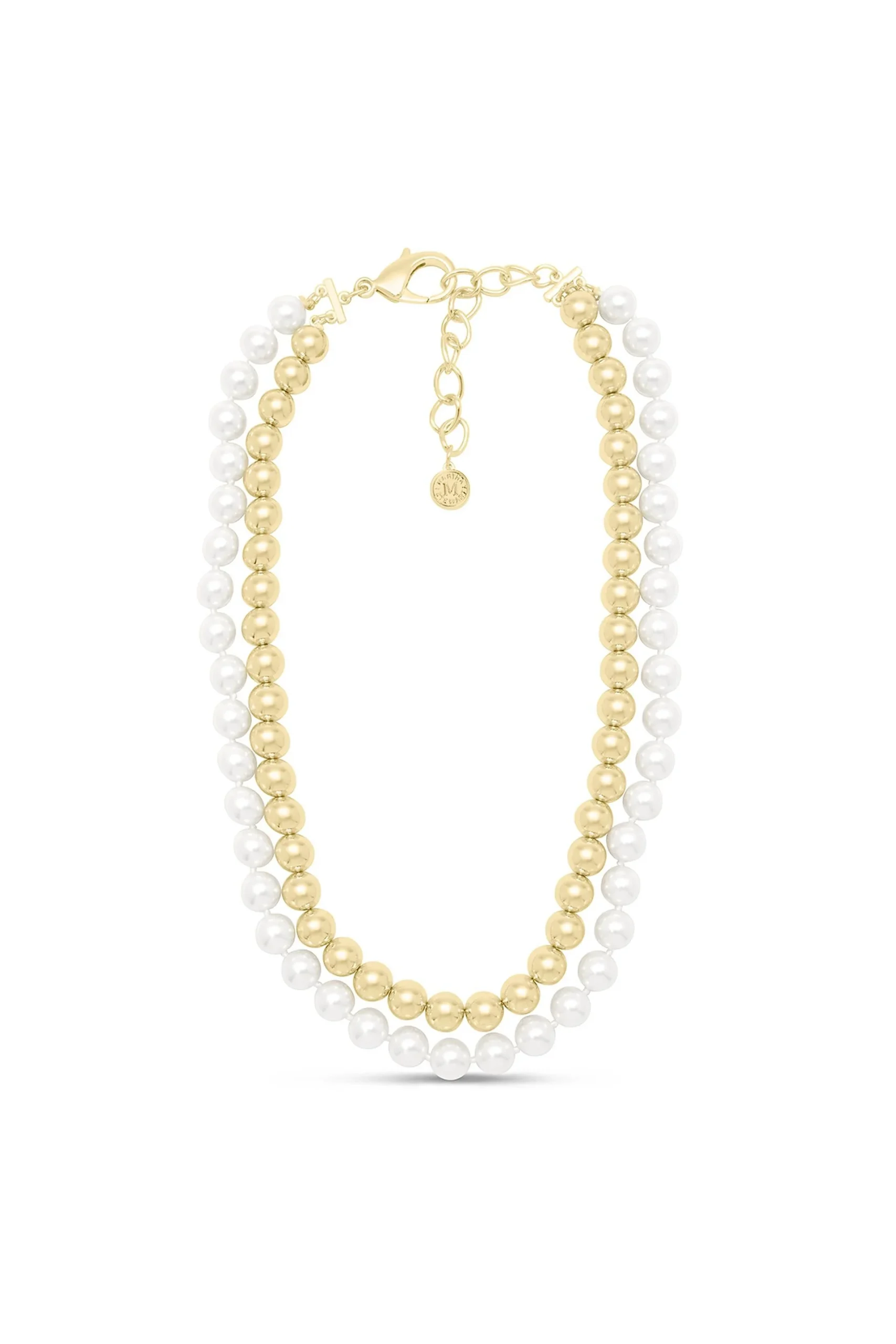 Martha Stewart Pearl and Gold Ball Necklace