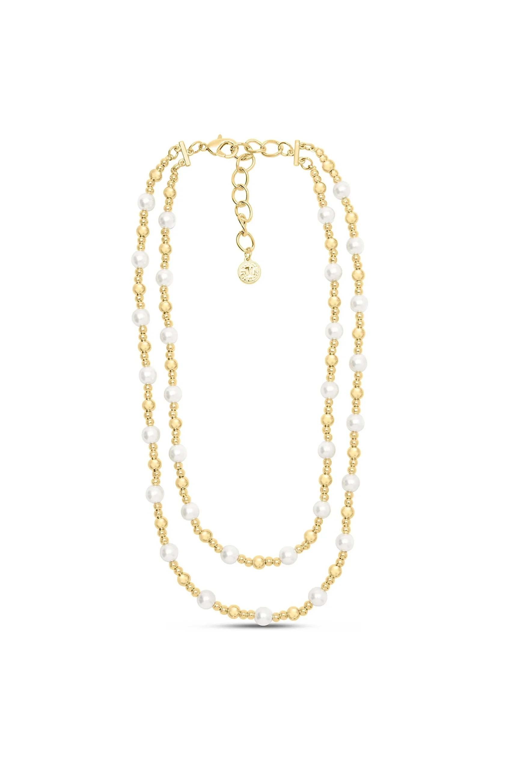 Martha Stewart Two Strand Pearl and Gold Necklace