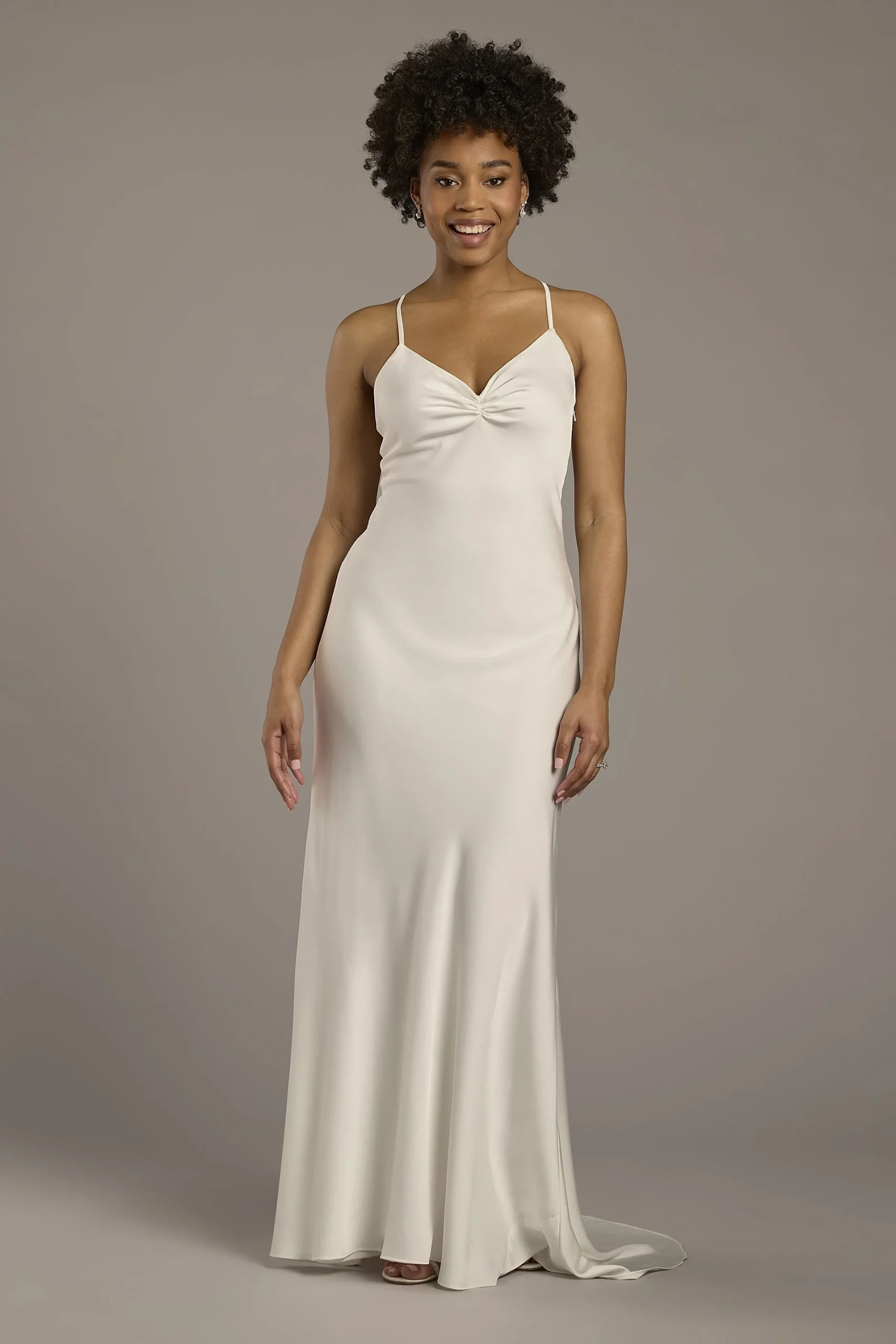 Matte Satin Spaghetti Strap Slip Dress