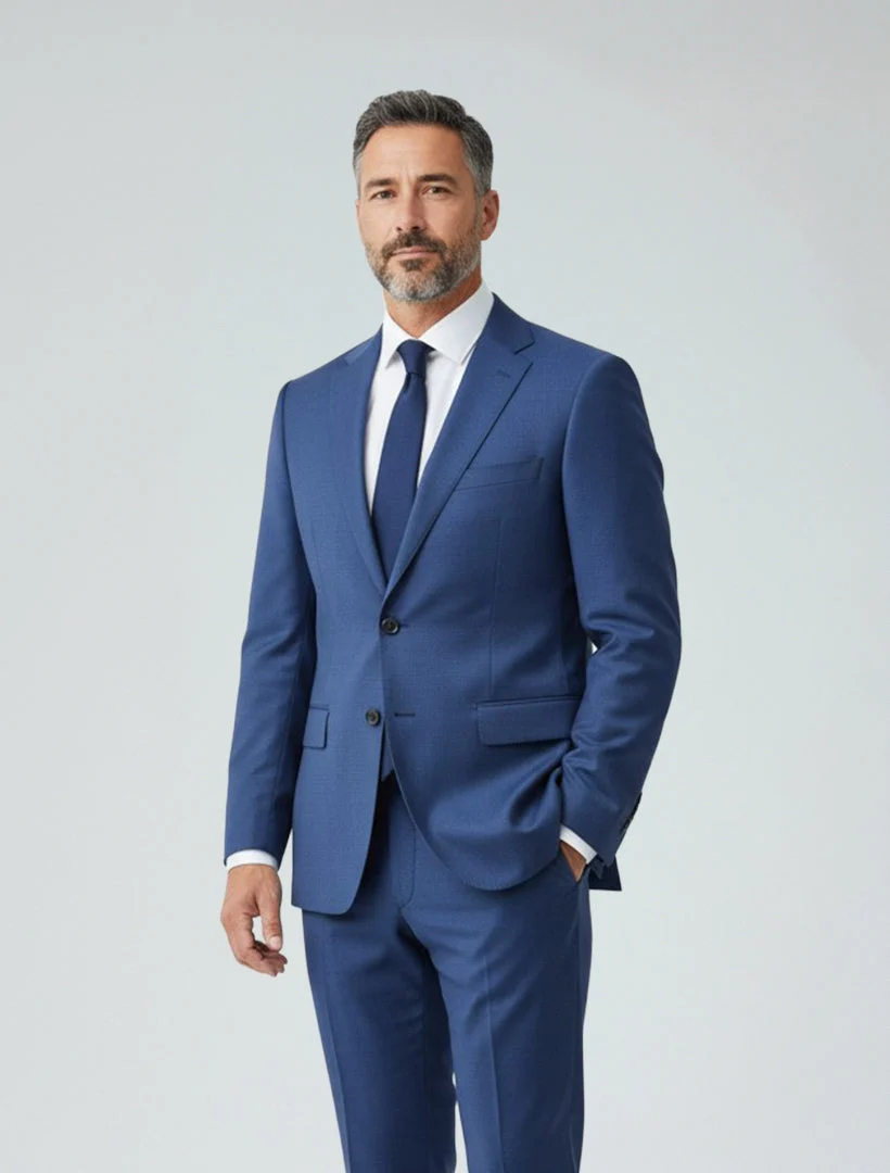 Men's Royal Blue Wool Suit