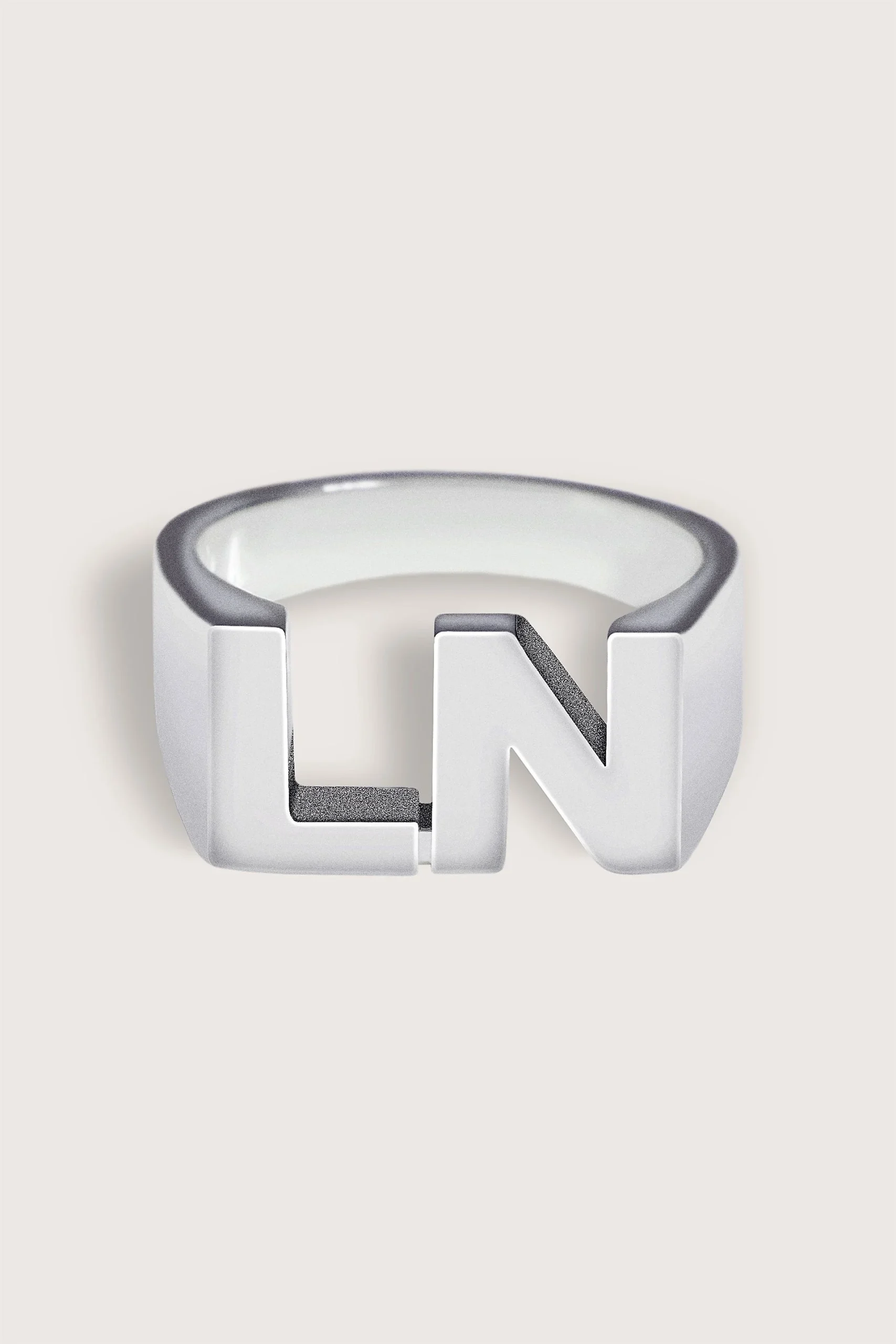 Mens Block Initial Ring