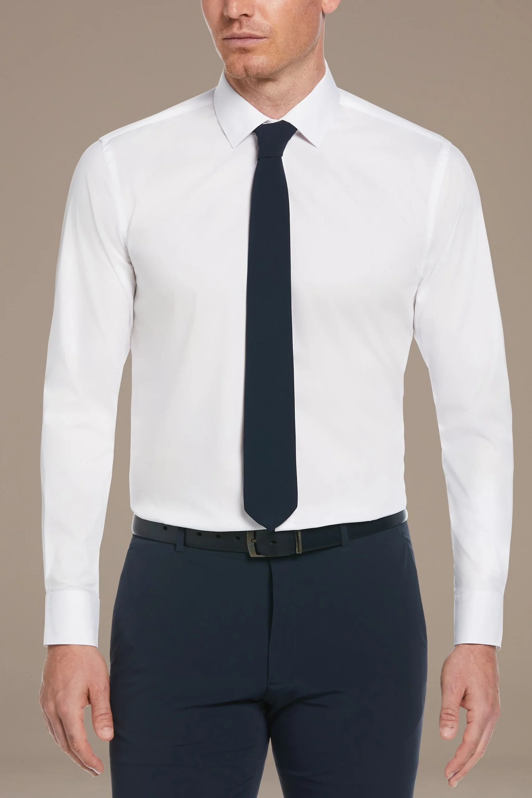 Mens Slim Fit Solid Dress Shirt