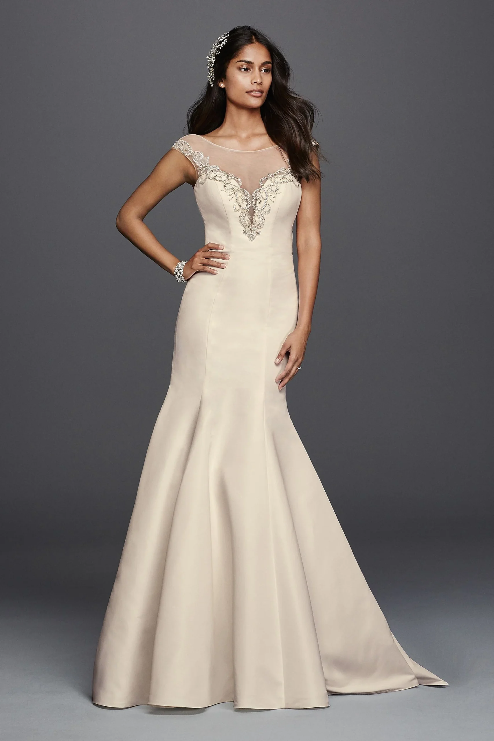 Mermaid Wedding Dress with Plunging Neckline