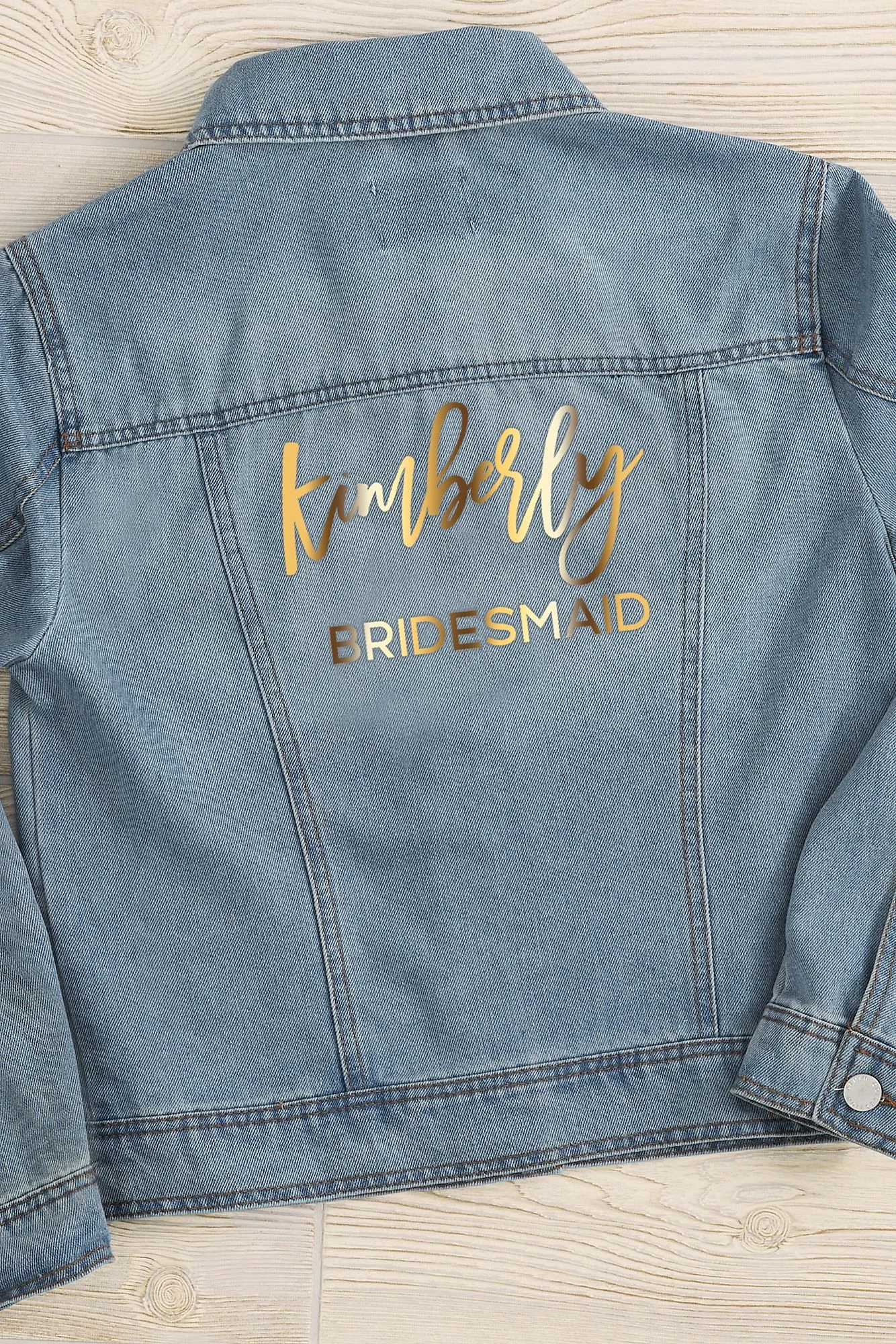 Metallic Bridal Party Personalized Jean Jacket