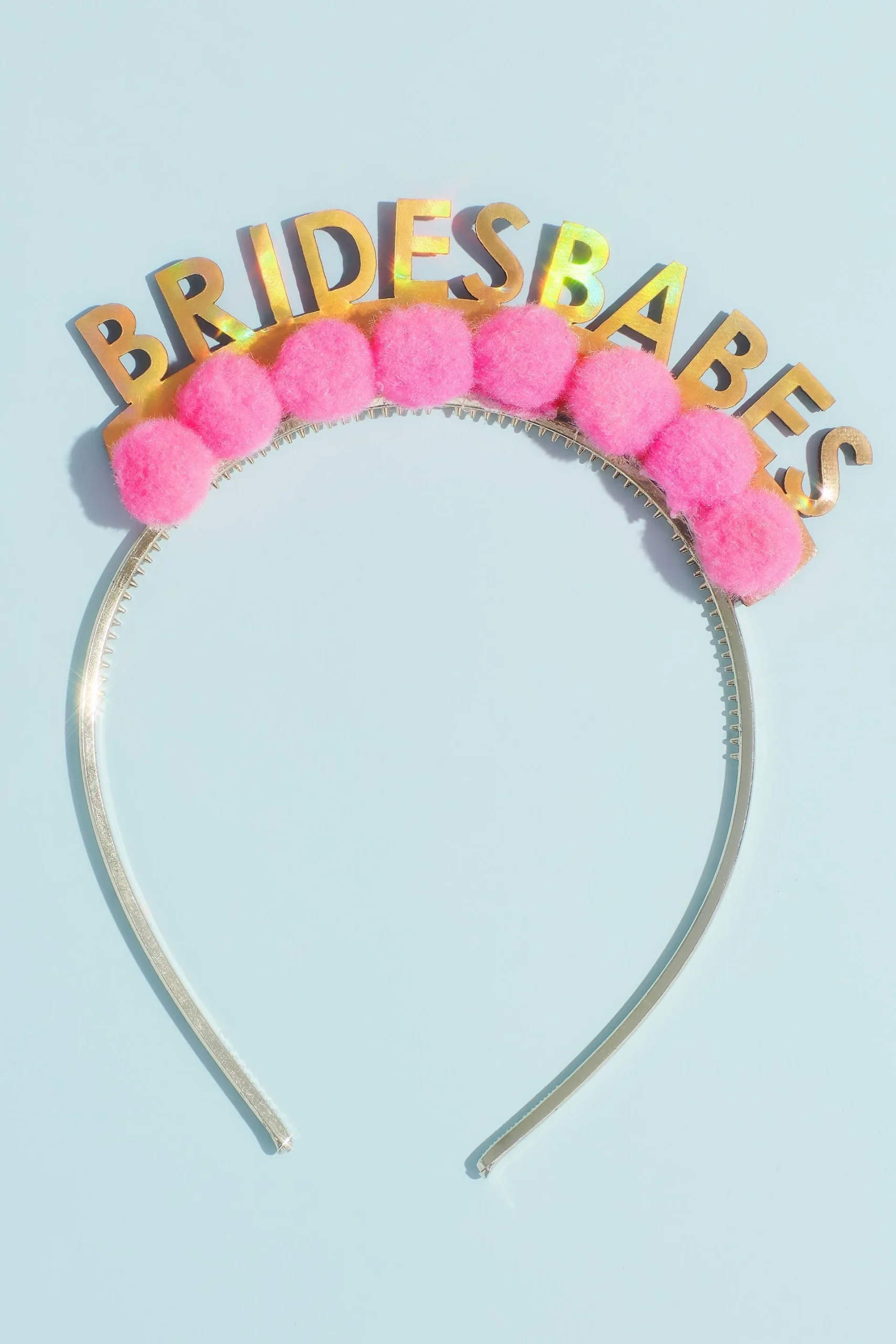 Metallic Brides Babes Pom-Pom Headband