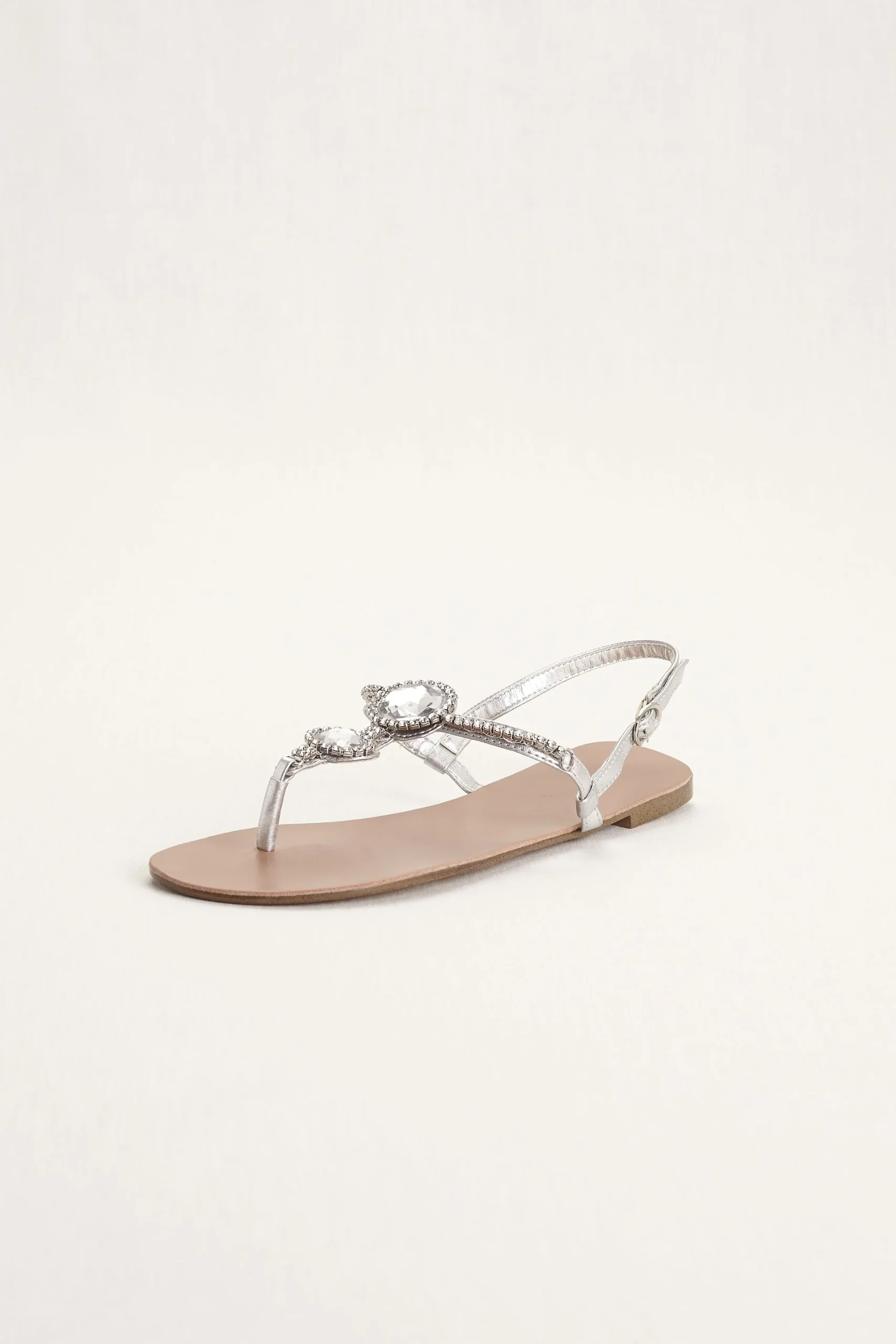 Metallic Jewel Encrusted Flip Flop