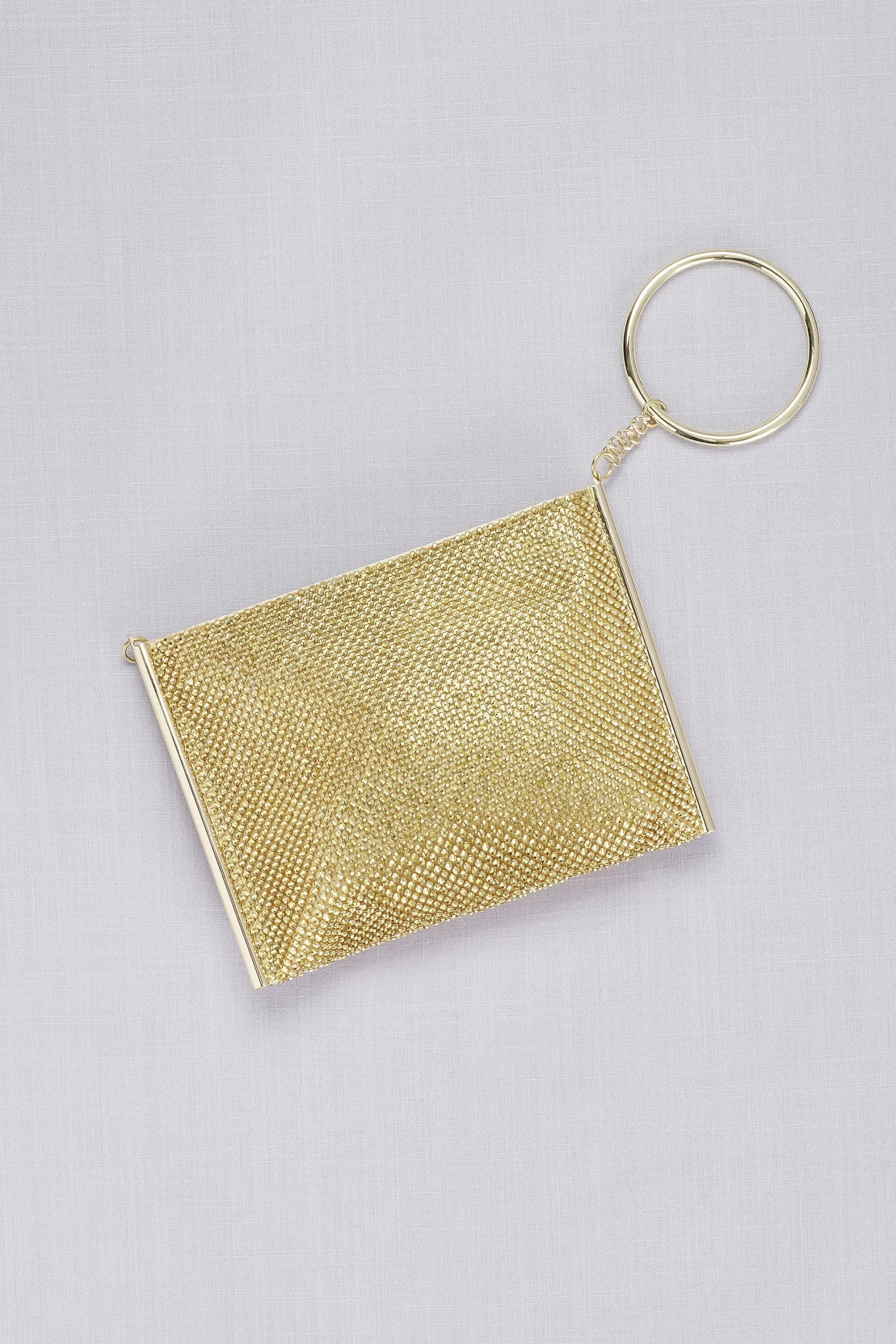 Metallic Mesh O-Ring Convertible Bag