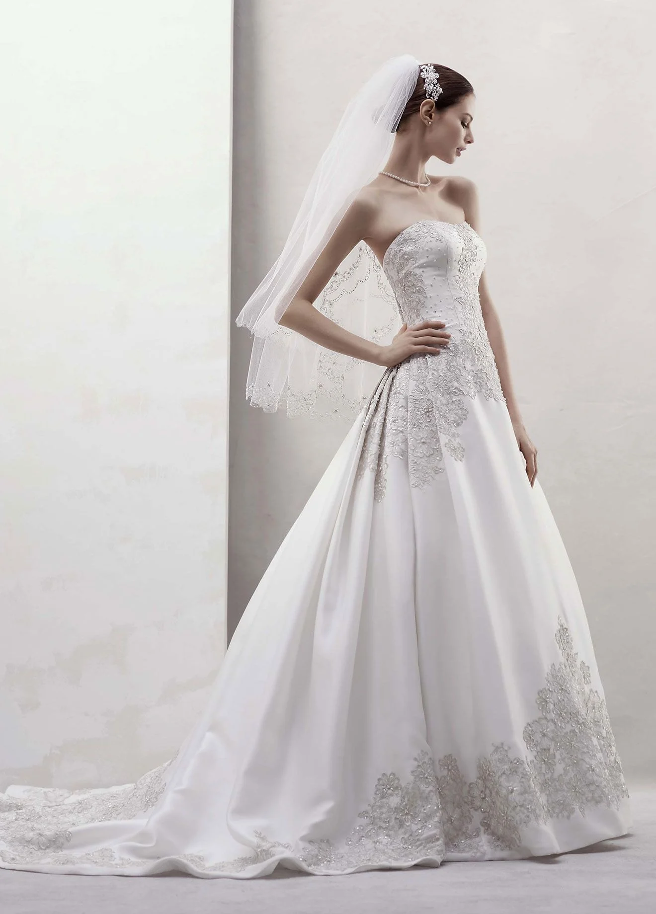 Mikado Ball Gown with Beaded Appliques