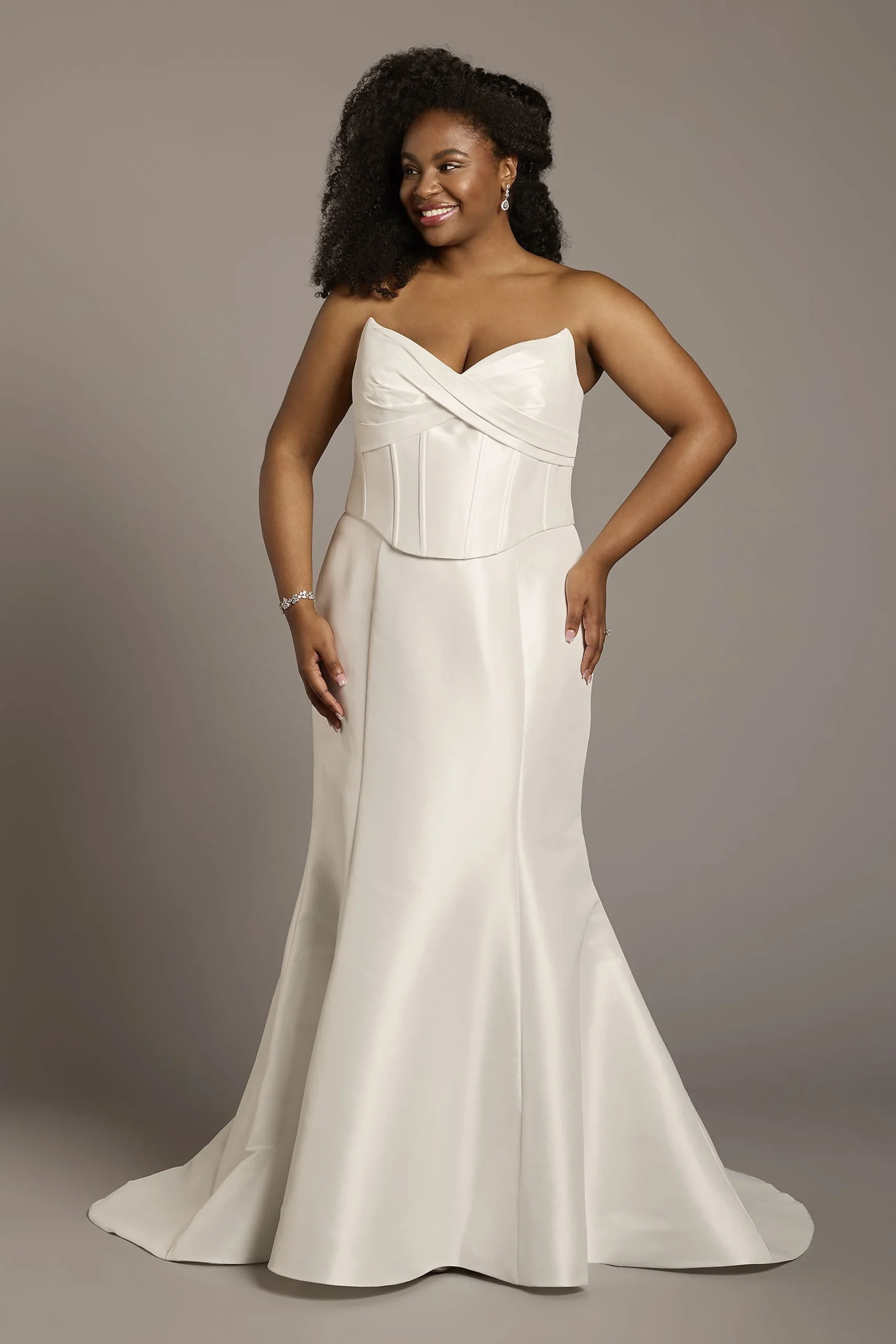 Mikado Basque Waist Mermaid Wedding Dress