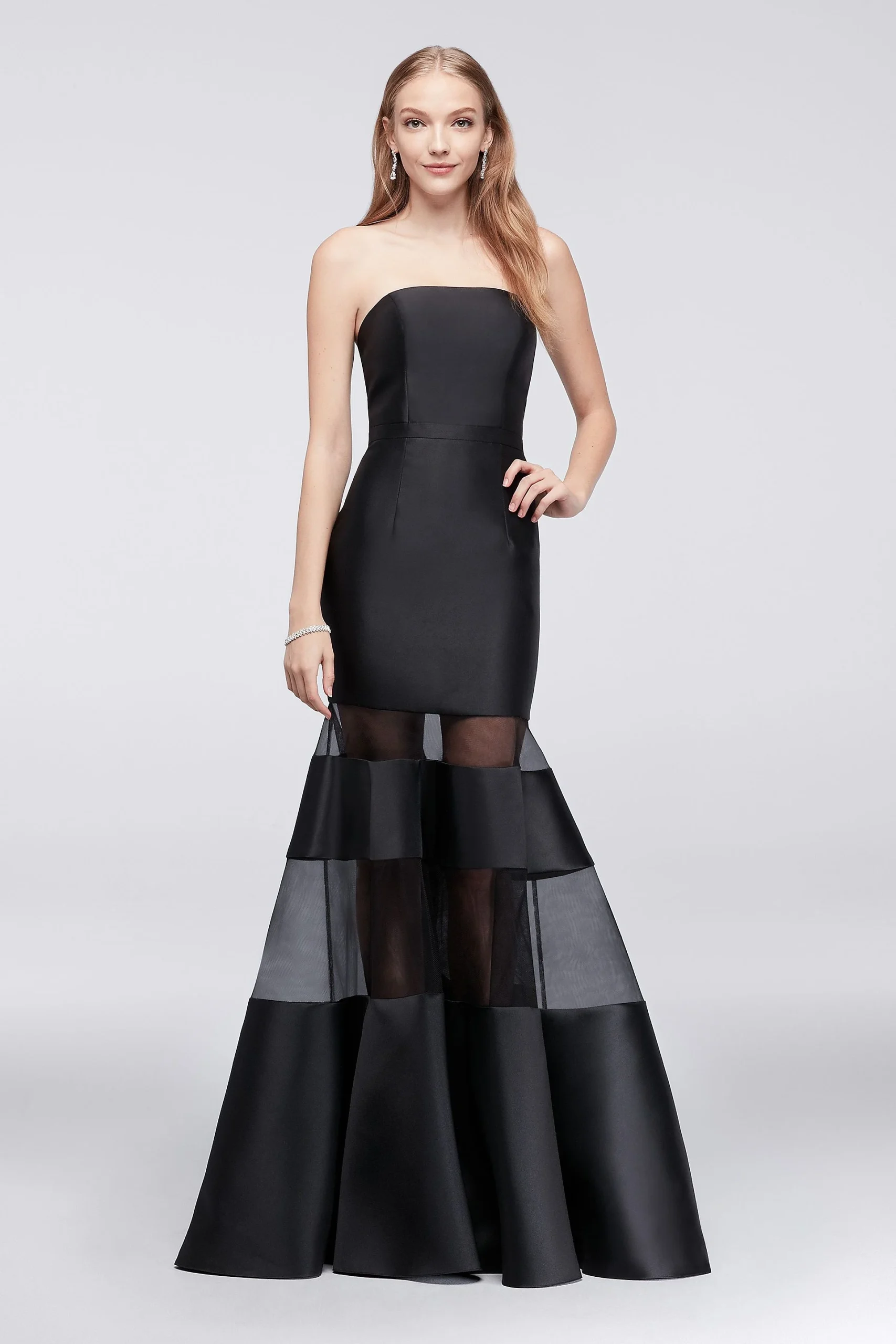 Mikado Mermaid Dress with Illusion Inset Skirt