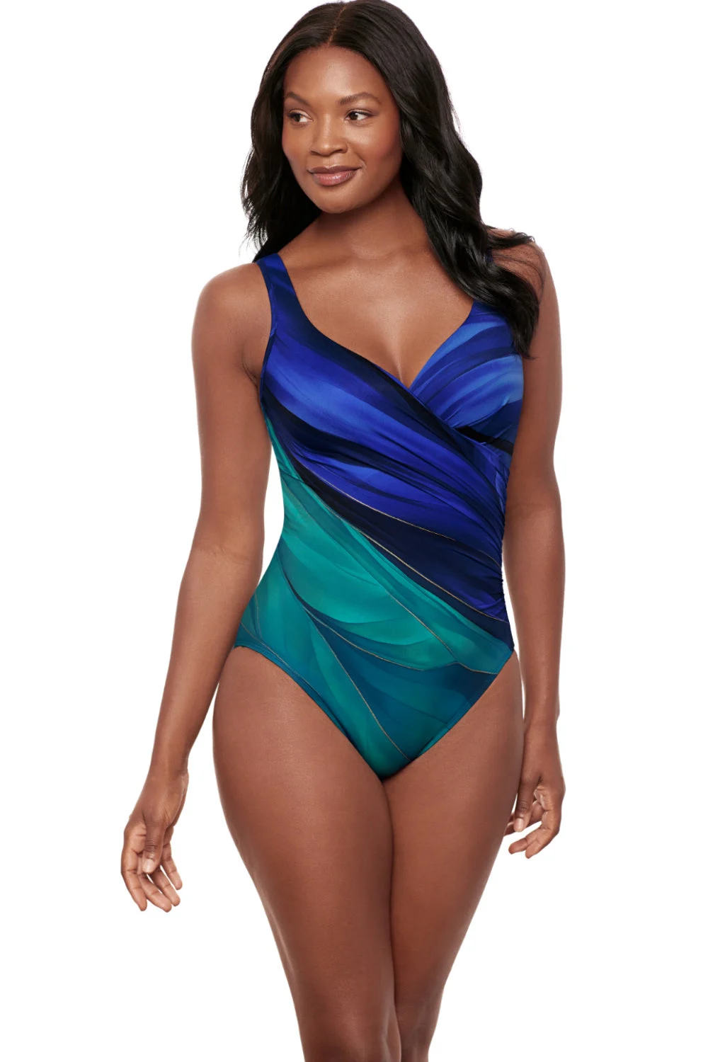 Miraclesuit Maldiva It's A Wrap Swimsuit, Blue Multi (6566580)