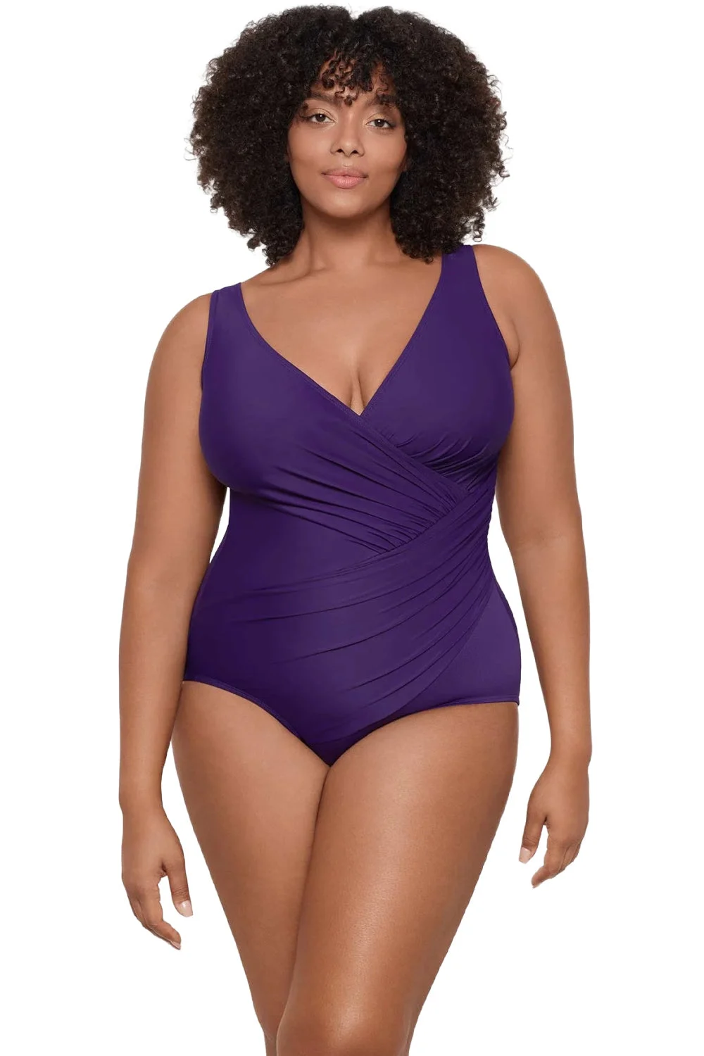 Miraclesuit Plus Size Oceanus One Piece Swimsuit, Mulberry (6519088W)
