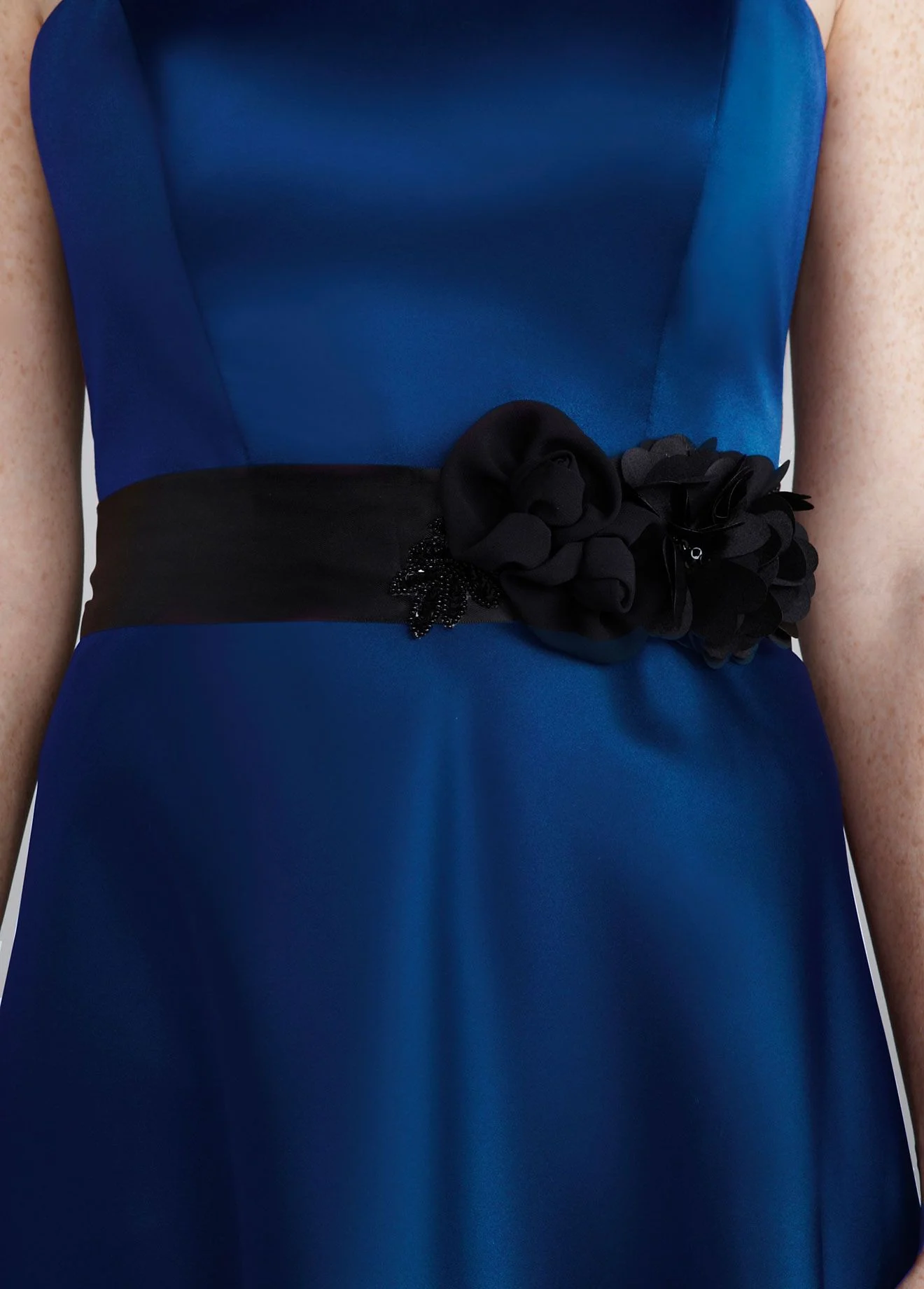 Mix Media Sash with Charmeuse Flower