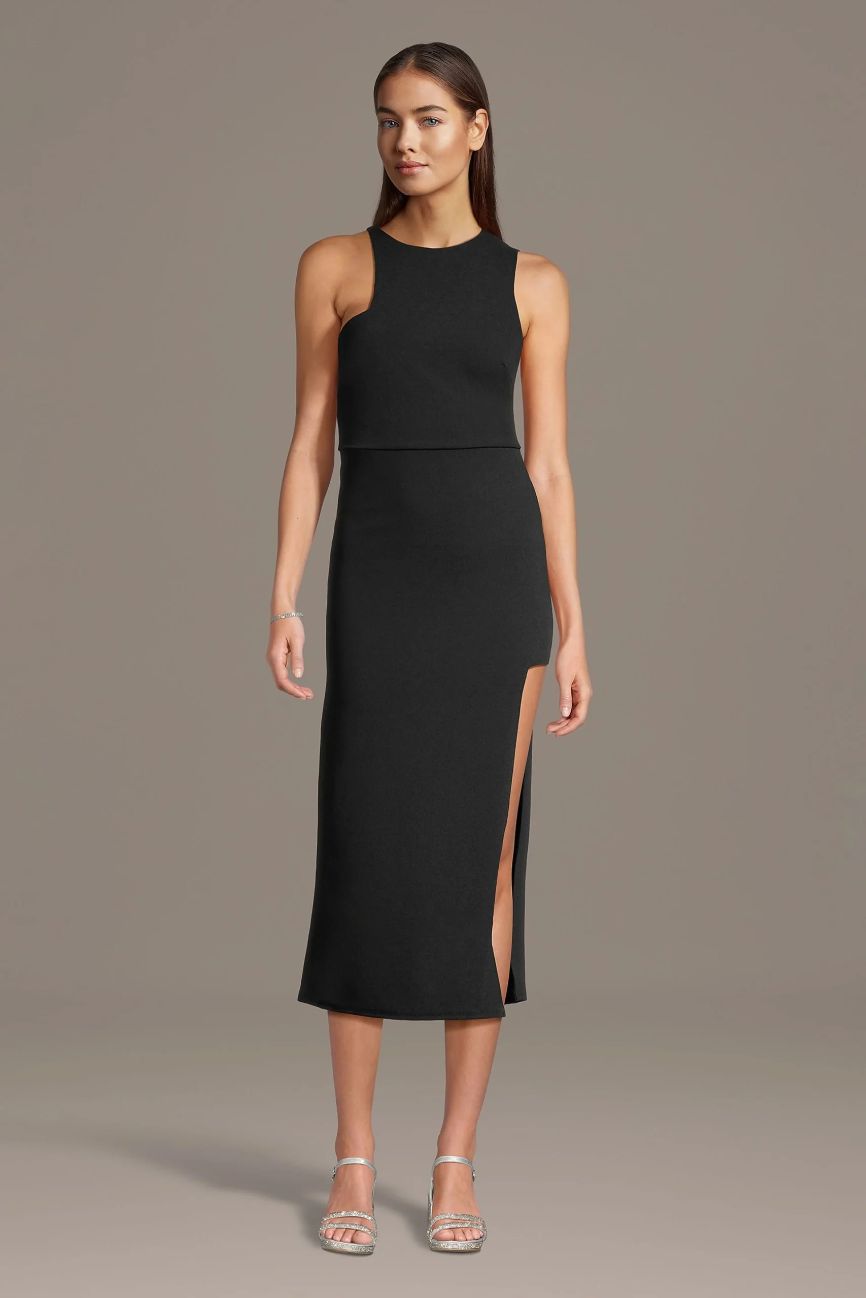 Modern Cutout Crepe Sheath Dress