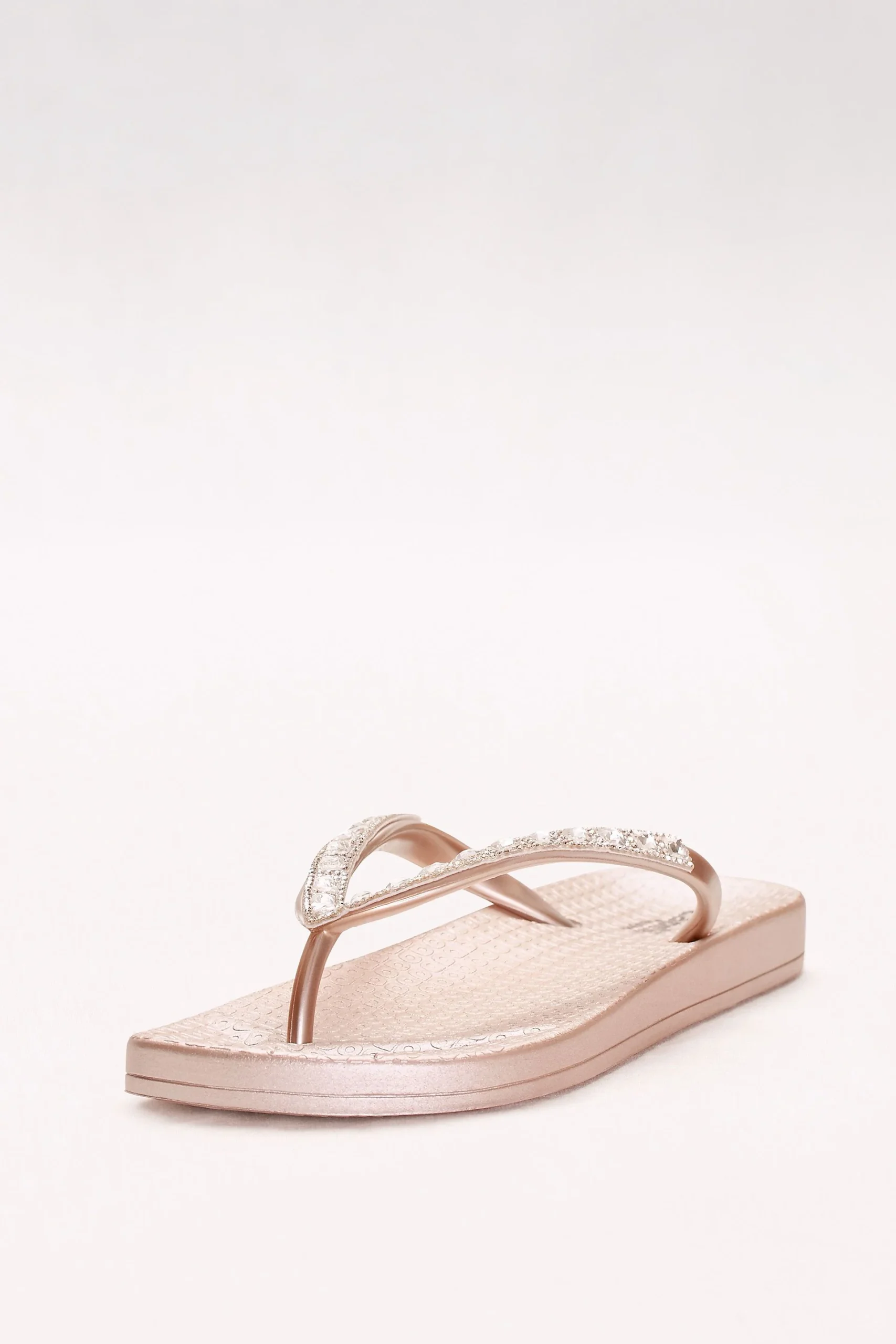 Molded Footbed Flip Flops with Bold Crystal Straps