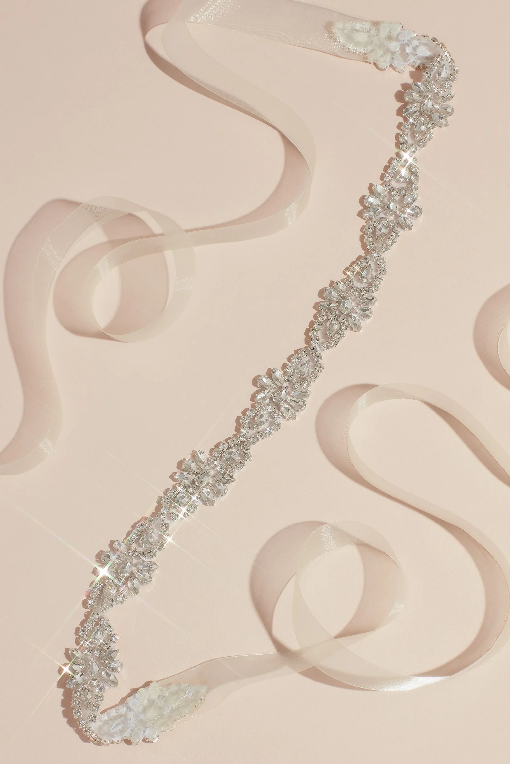 Multi-Cut Crystal Flower Sash