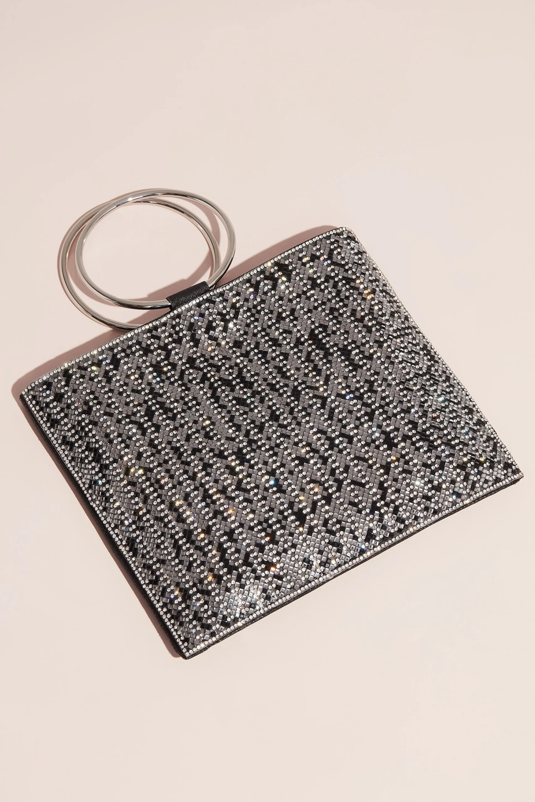 Nina Contrasting Crystal Tote withRing Handles