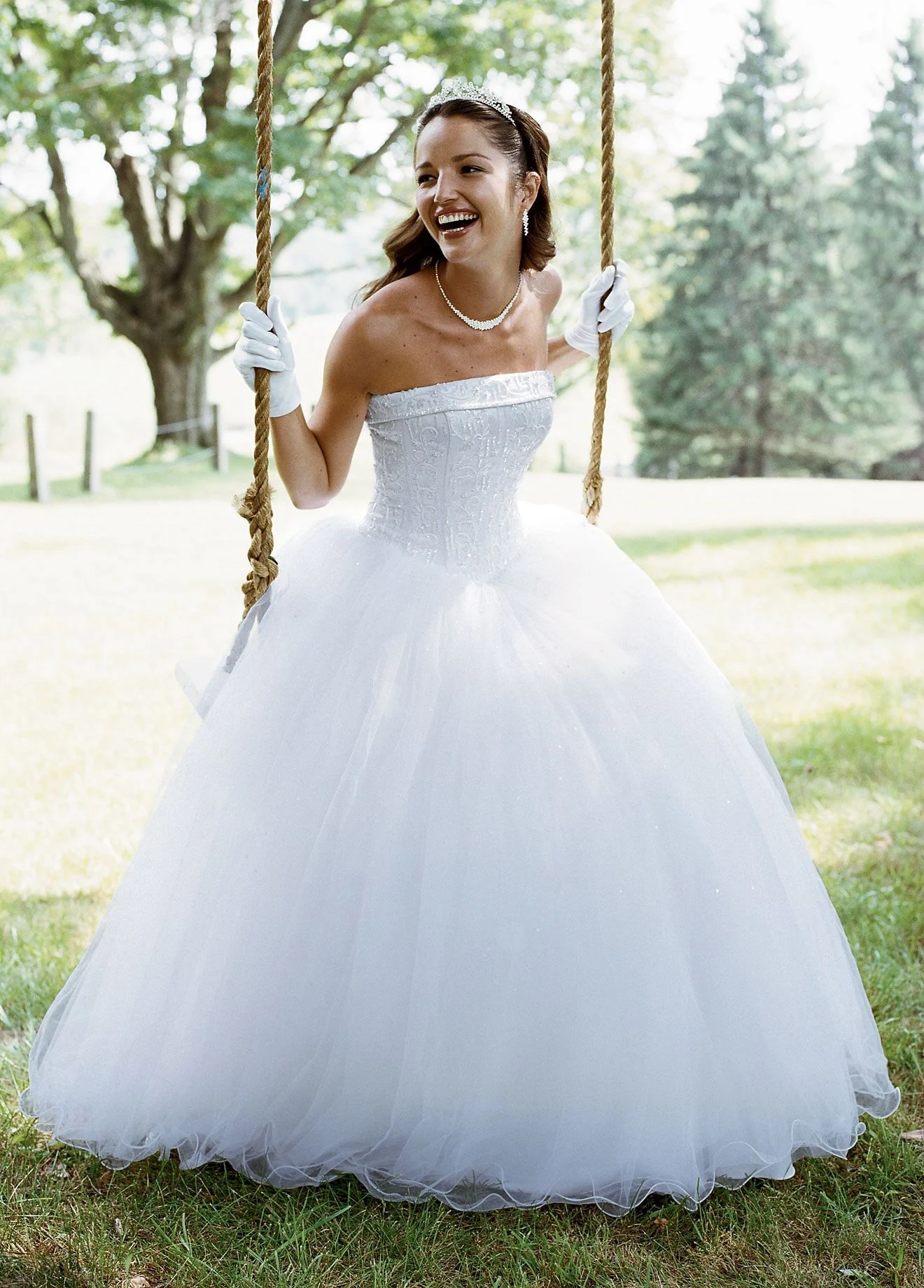 No Train Tulle Ball Gown with Beaded Satin Bodice