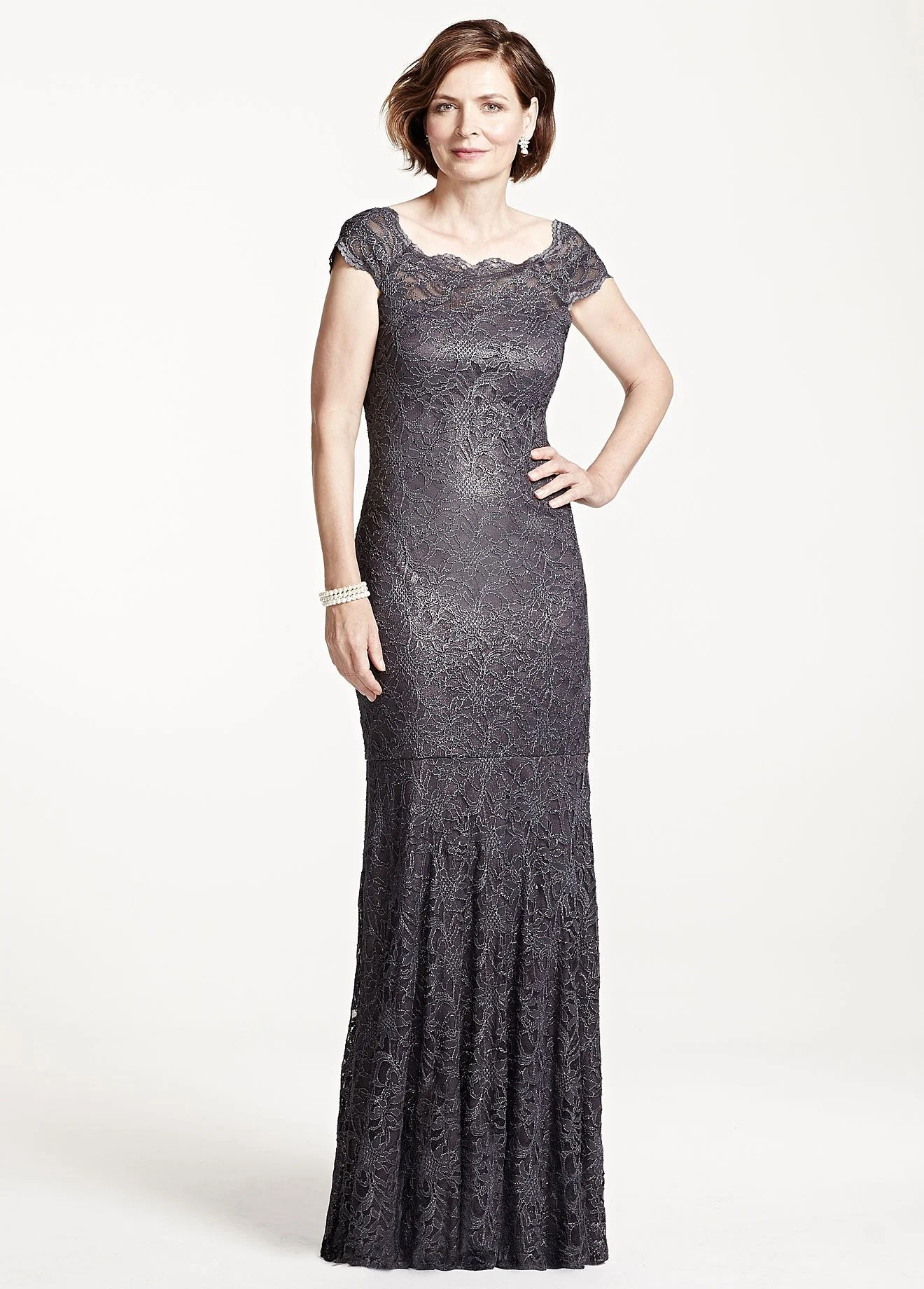 Off the Shoulder All Over Lace Long Dress