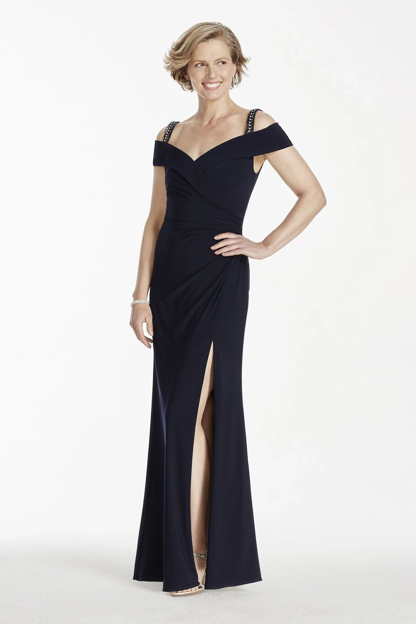 Off the Shoulder Dress with Beaded Straps