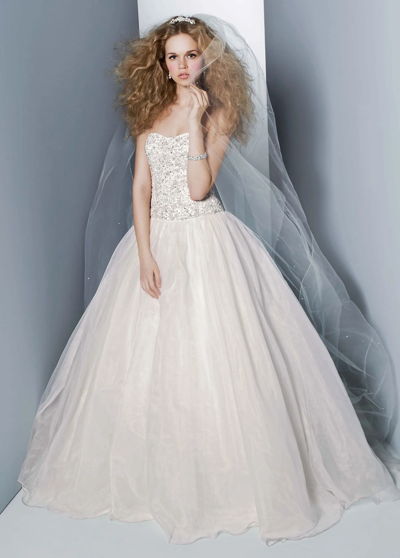 Oleg Cassini Wedding Dress with Organza Bodice