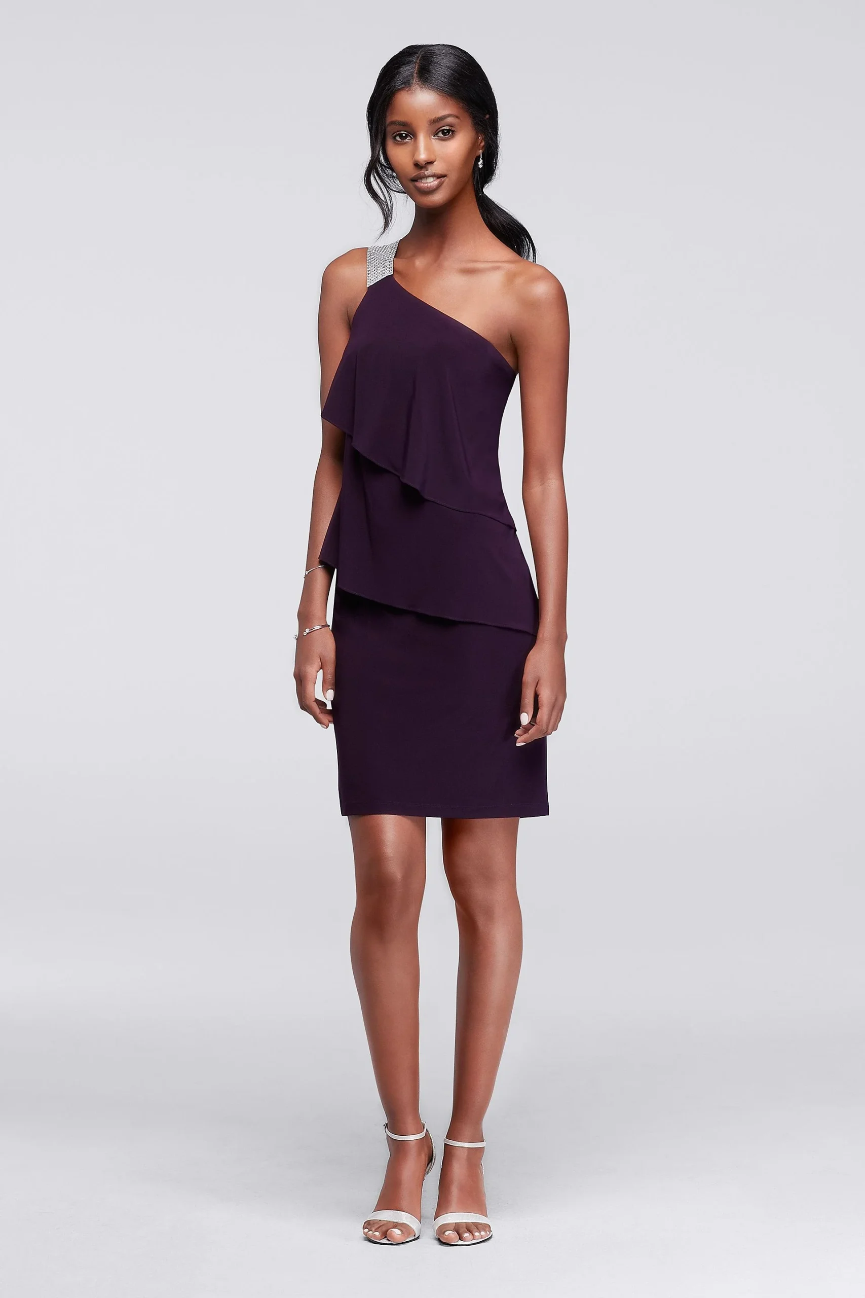 One Shoulder Short Jersey Dress