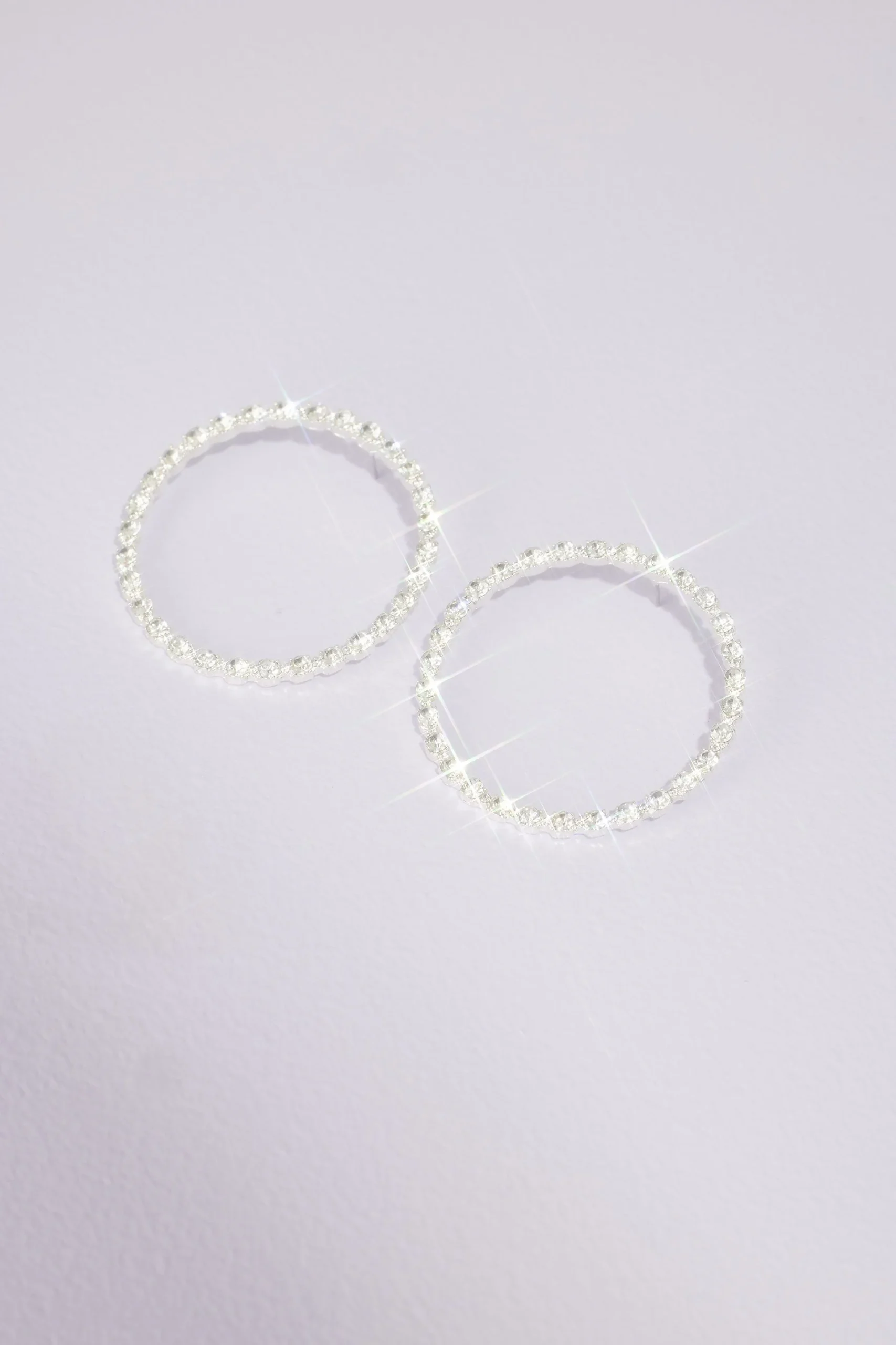 Open Circle Crystal Post Earrings