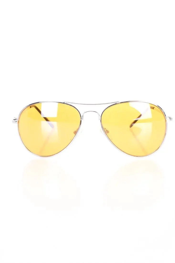 Orange Color Lenses Aviator Sunglasses
