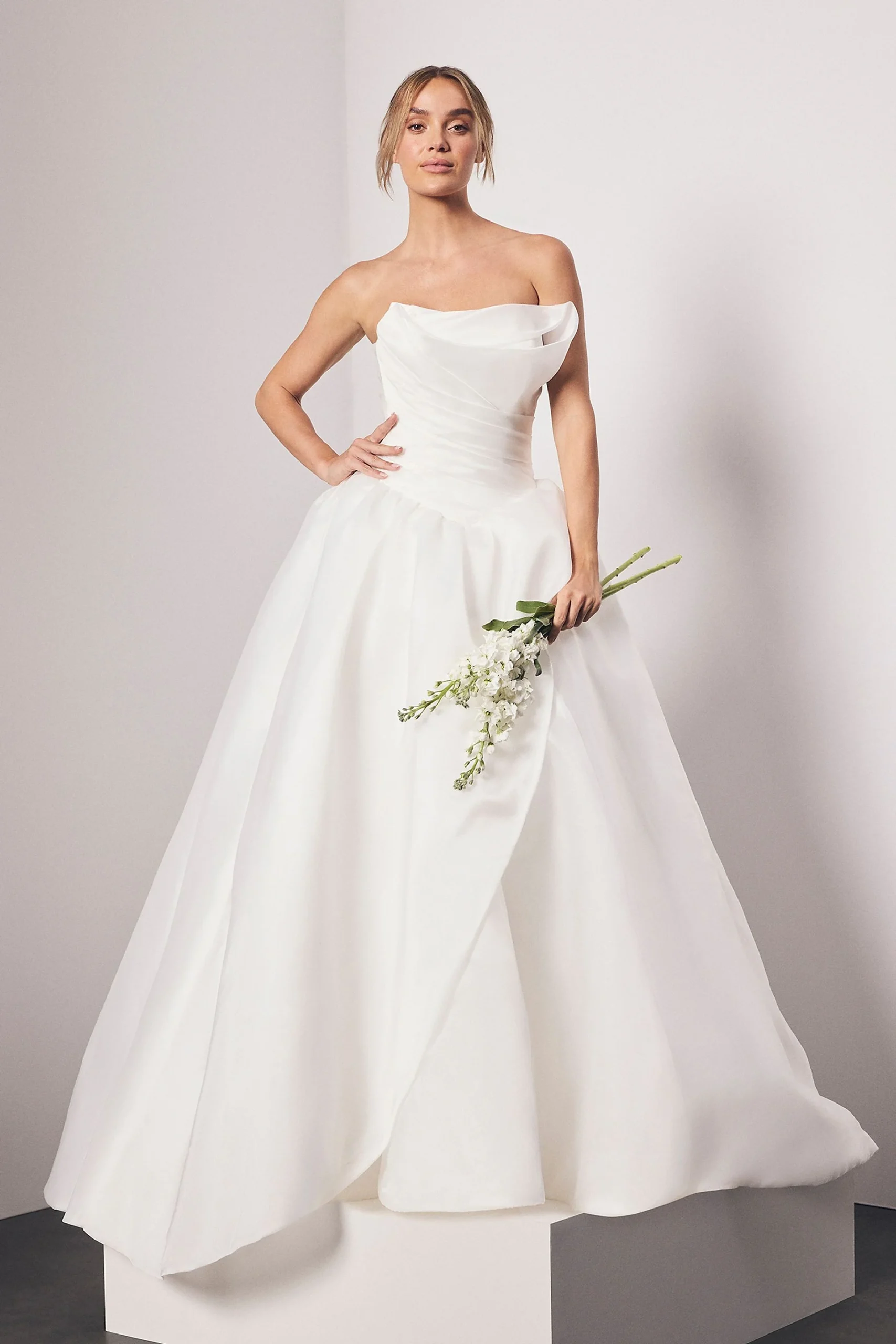 Organza Ball Gown with Sculptural Bodice