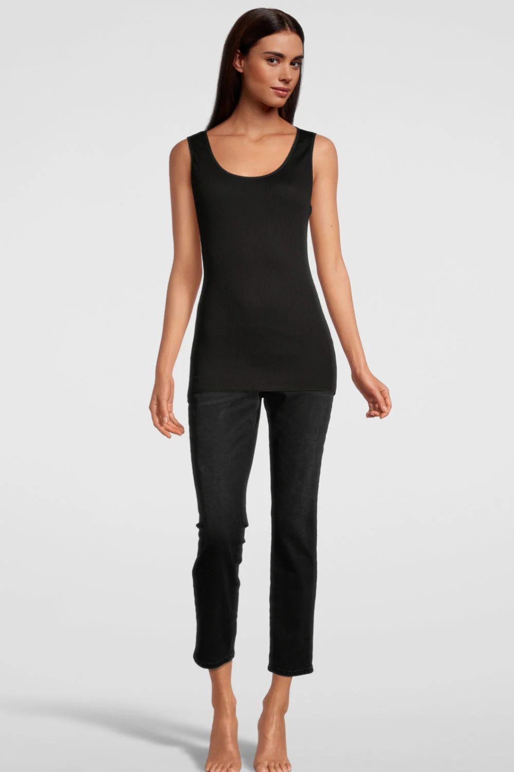Oscalito Termotex Tank Top with Satin Edging, Black (440)